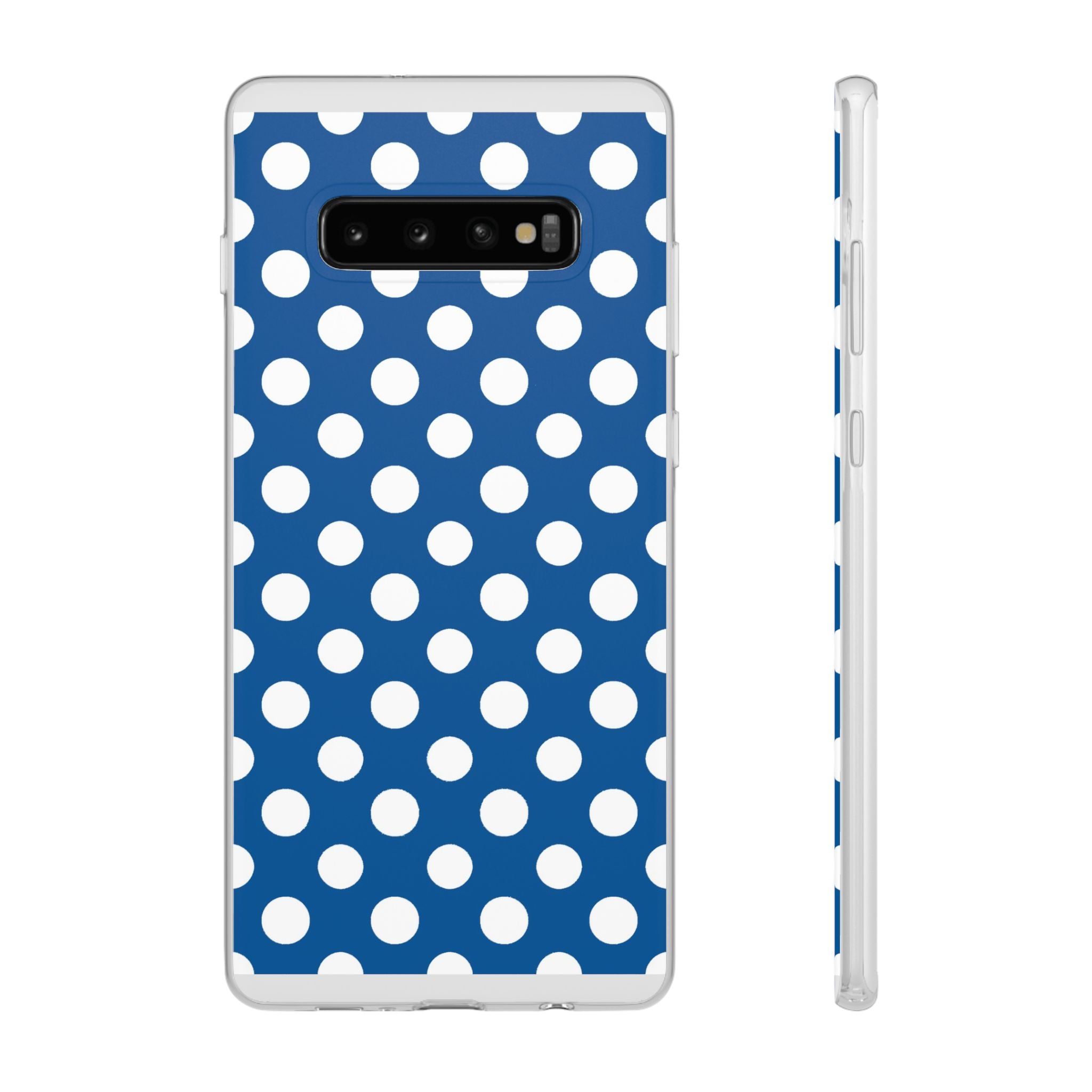 Blue and White Polka Dot iPhone Case, Artsulli - Art is Long, Life is Short, Phone Case, Size, Samsung Galaxy S10 Plus with gift packaging, , , , , 22898275041298774350