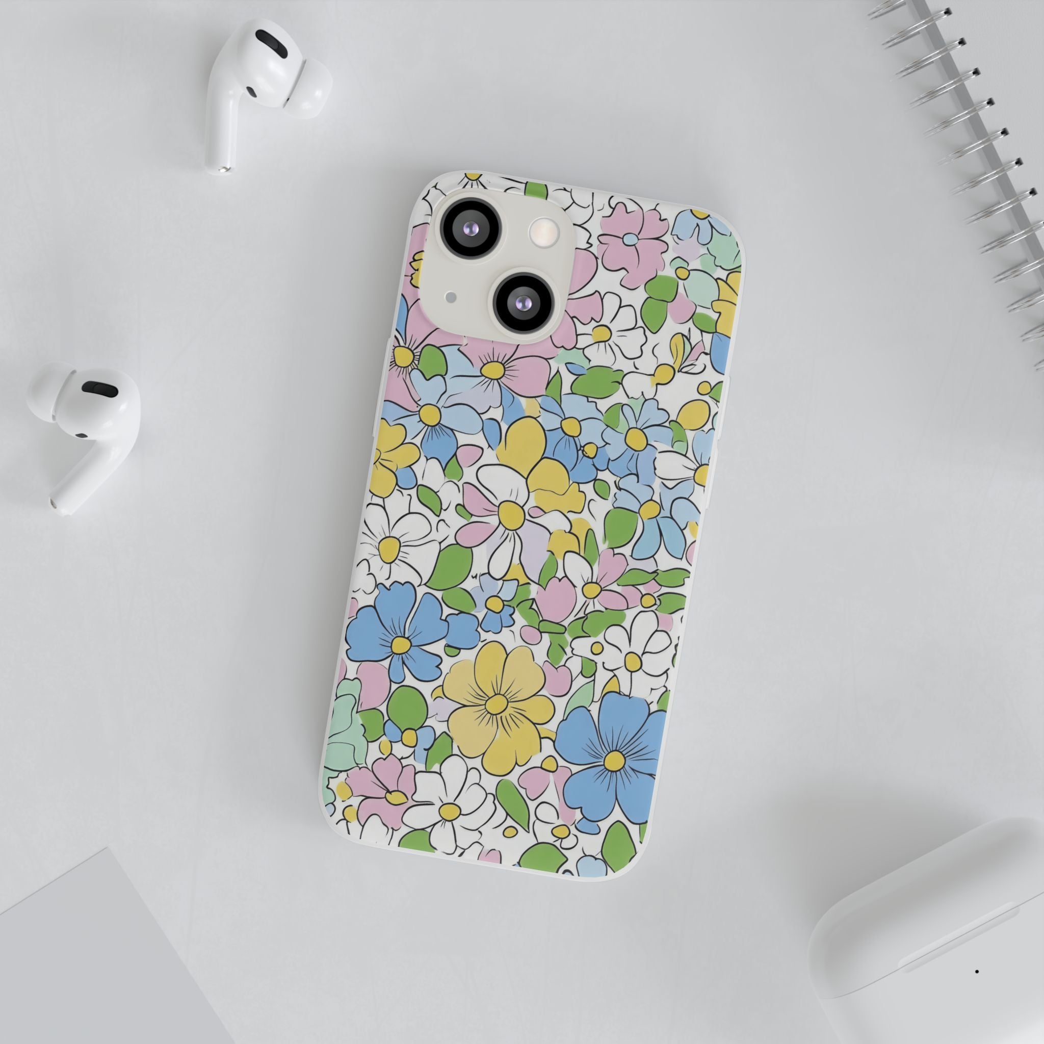 Colorful Floral Clear Flexi Case, Artsulli - Art is Long, Life is Short, Phone Case, , , , , , ,