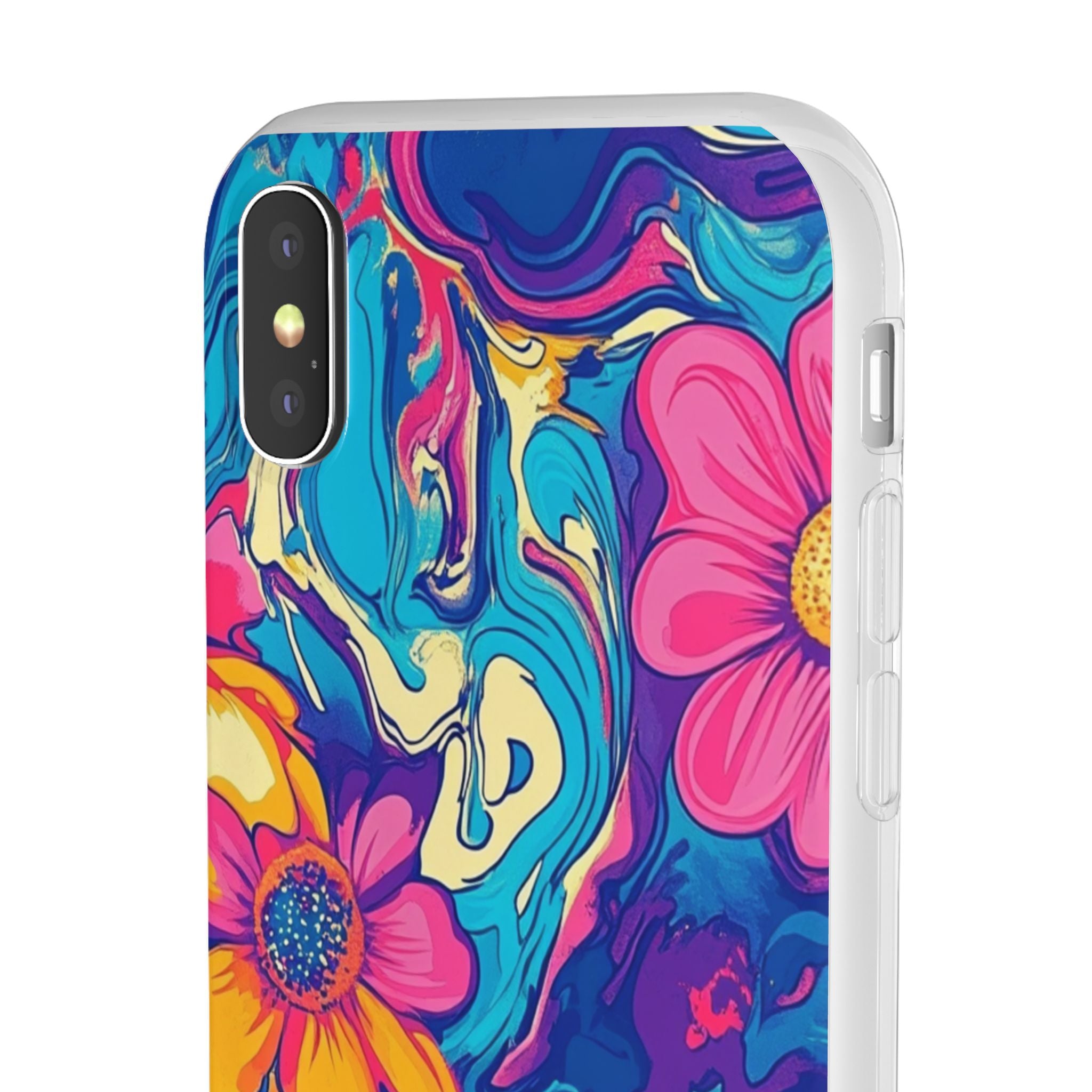 Vibrant Psychedelic Floral Flexi Case, Artsulli - Art is Long, Life is Short, Phone Case, , , , , , ,