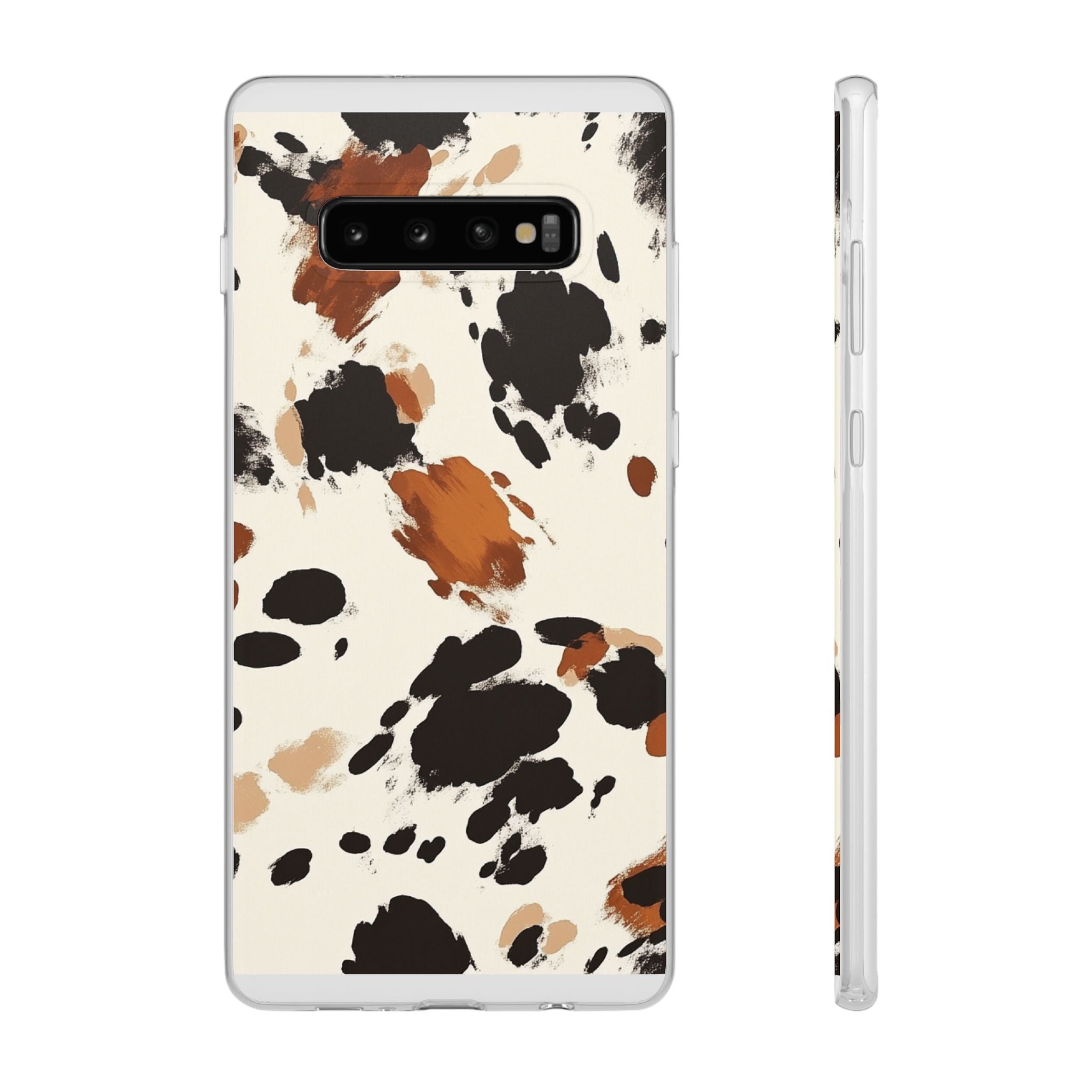 Brown Cow Print Phone Case, Artsulli - Art is Long, Life is Short, Phone Case, Size, Samsung Galaxy S10 Plus, , , , , 22385495330201873199