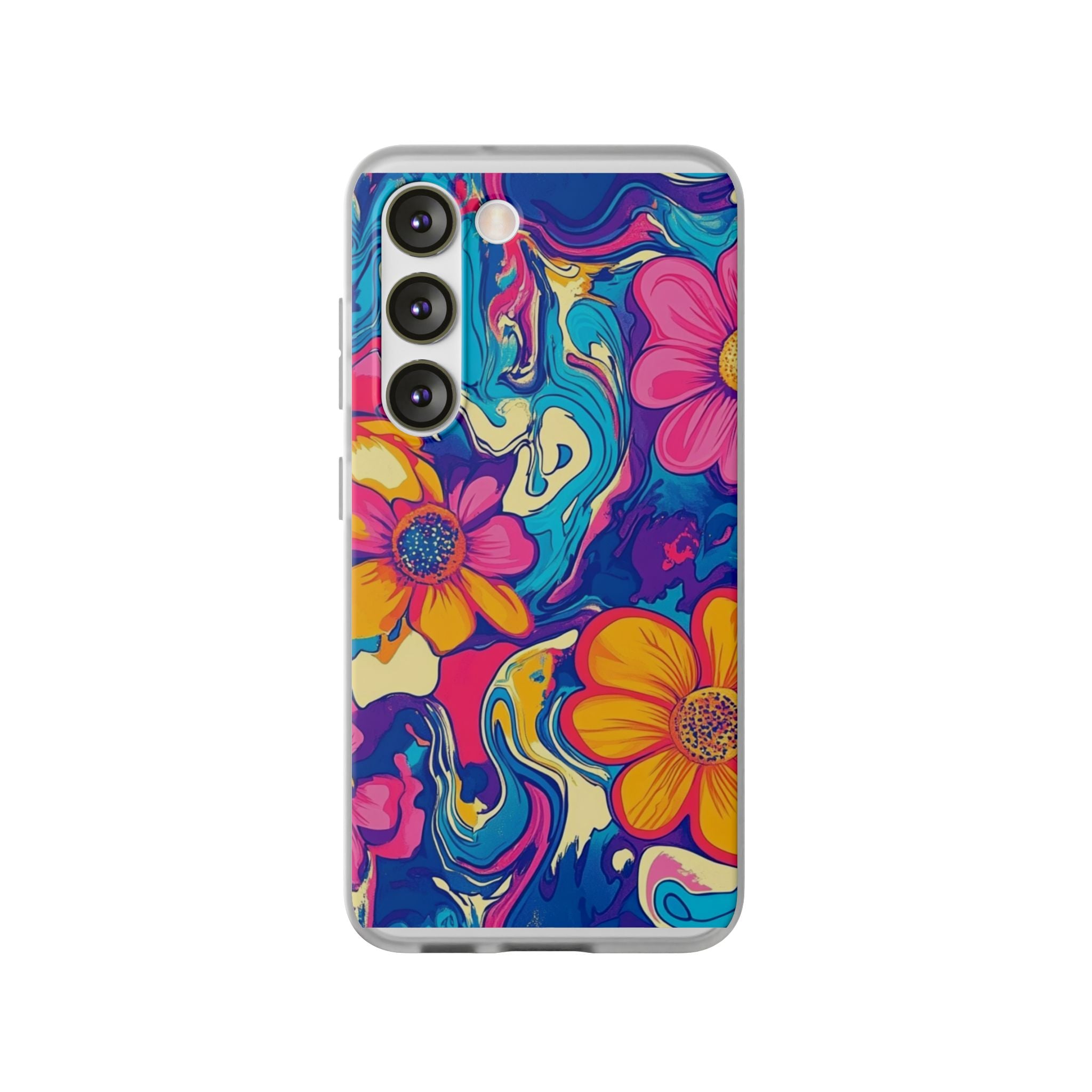 Vibrant Psychedelic Floral Flexi Case, Artsulli - Art is Long, Life is Short, Phone Case, Size, Samsung Galaxy S23, , , , , 26346734988713144177