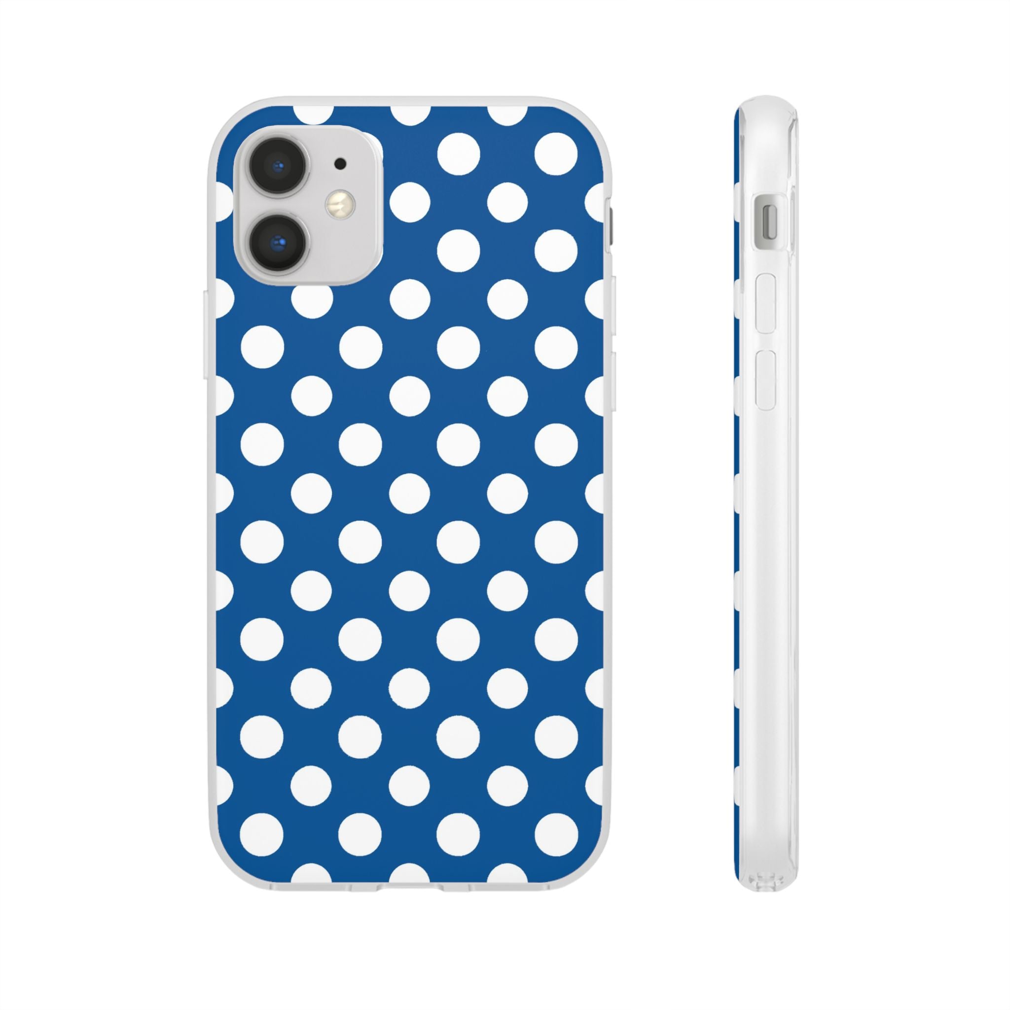 Blue and White Polka Dot iPhone Case, Artsulli - Art is Long, Life is Short, Phone Case, Size, iPhone 11 with gift packaging, , , , , 27414705104444512640