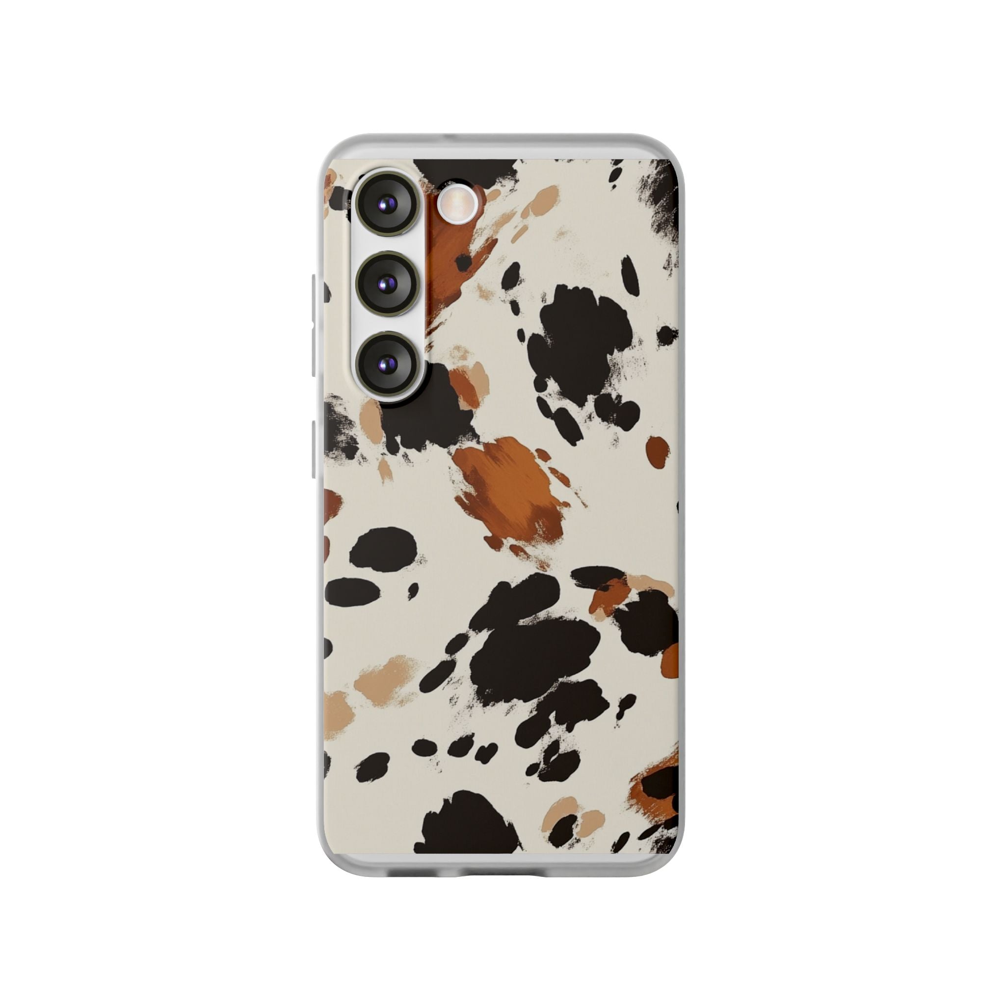 Brown Cow Print Phone Case, Artsulli - Art is Long, Life is Short, Phone Case, Size, Samsung Galaxy S23 with gift packaging, , , , , 90329022543221604343