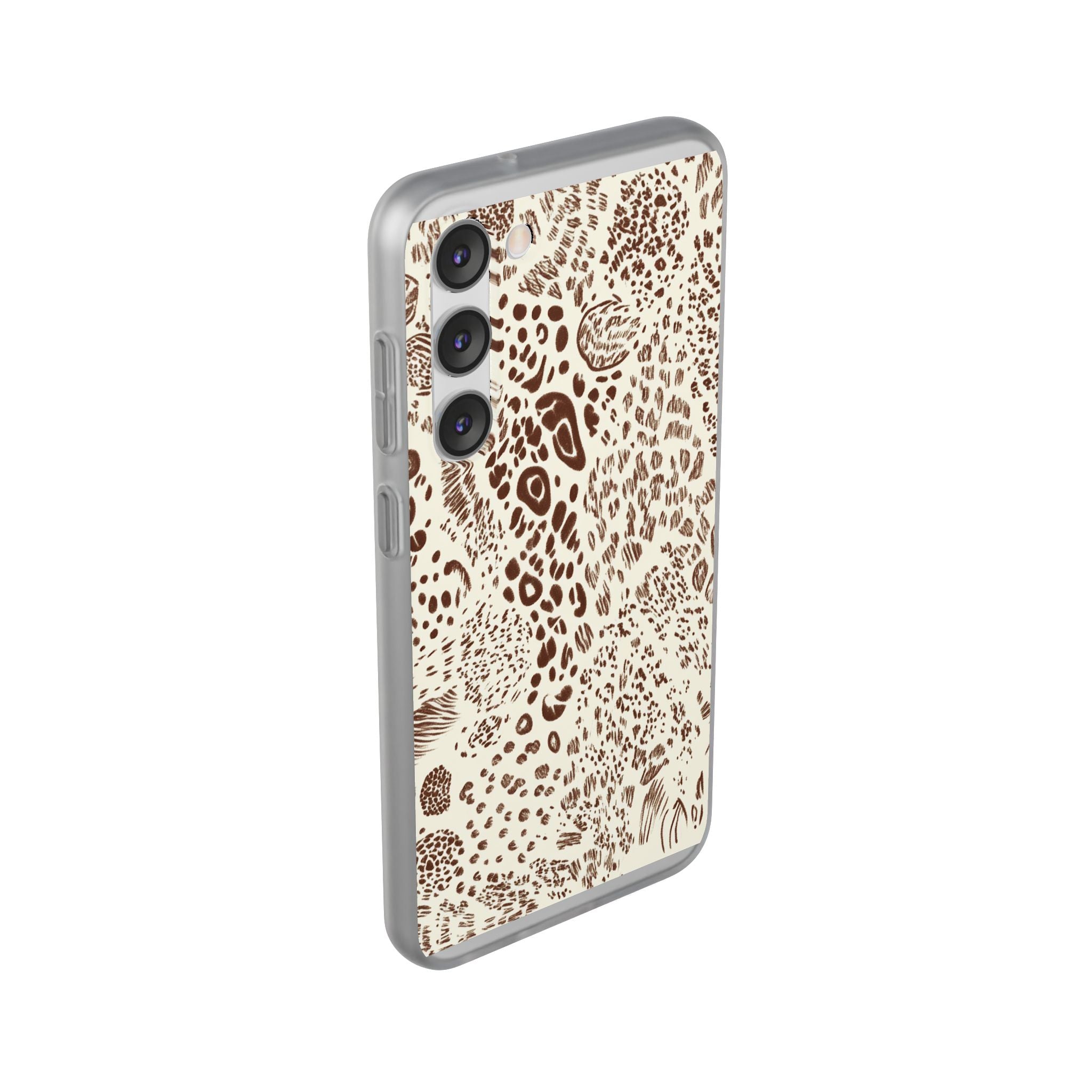 Brown Animal Print Flexi Case, Artsulli - Art is Long, Life is Short, Phone Case, , , , , , ,