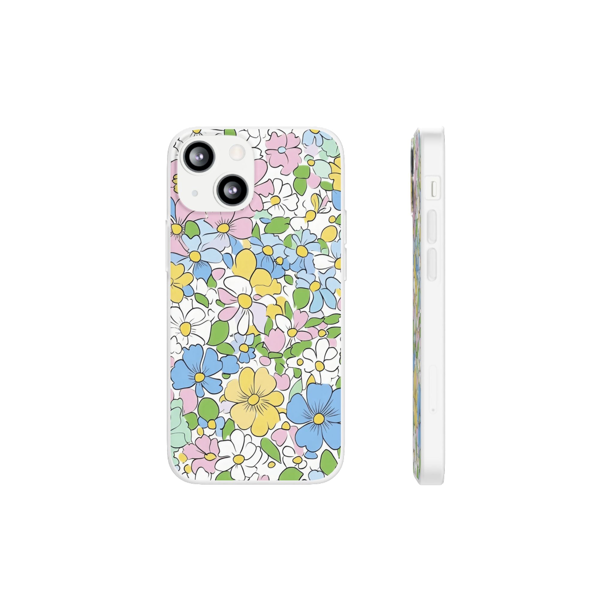 Colorful Floral Clear Flexi Case, Artsulli - Art is Long, Life is Short, Phone Case, Size, iPhone 13 Mini with gift packaging, , , , , 11410221071981026639