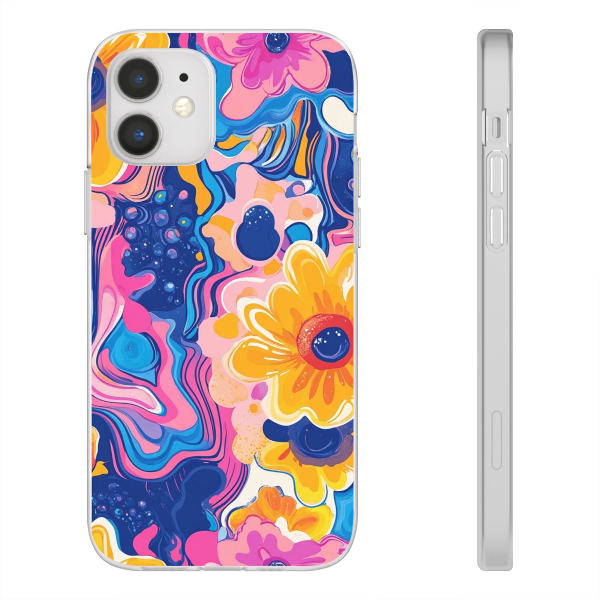Psychedelic Floral iPhone Case, Artsulli - Art is Long, Life is Short, Phone Case, Size, iPhone 12 with gift packaging, , , , , 34730640170560011852