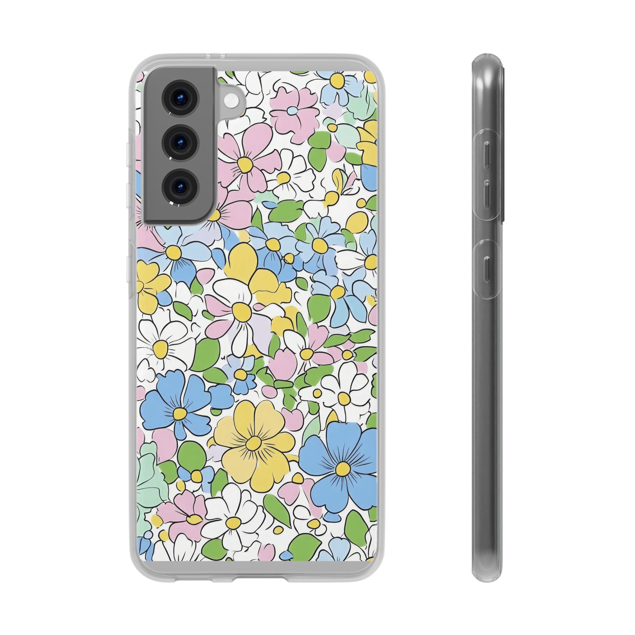 Colorful Floral Clear Flexi Case, Artsulli - Art is Long, Life is Short, Phone Case, Size, Samsung Galaxy S21, , , , , 21715605745927343412