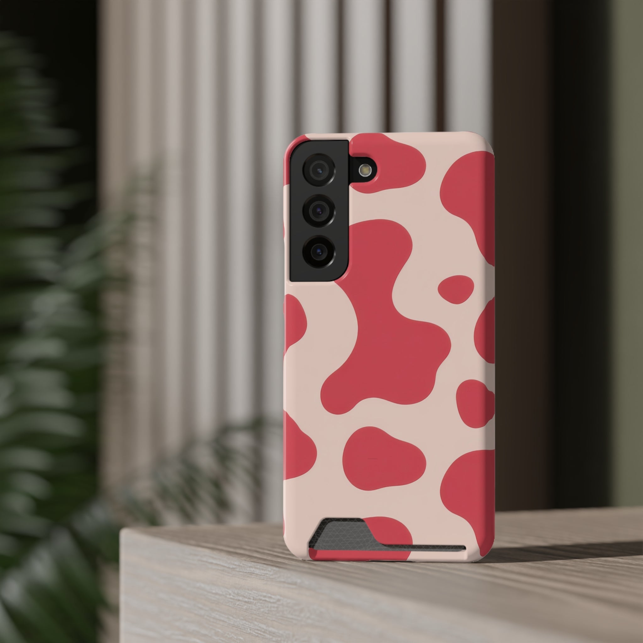 Red Jungle Cow Phone Case With Card Holder, Artsulli - Art is Long, Life is Short, Phone Case, , , , , , ,