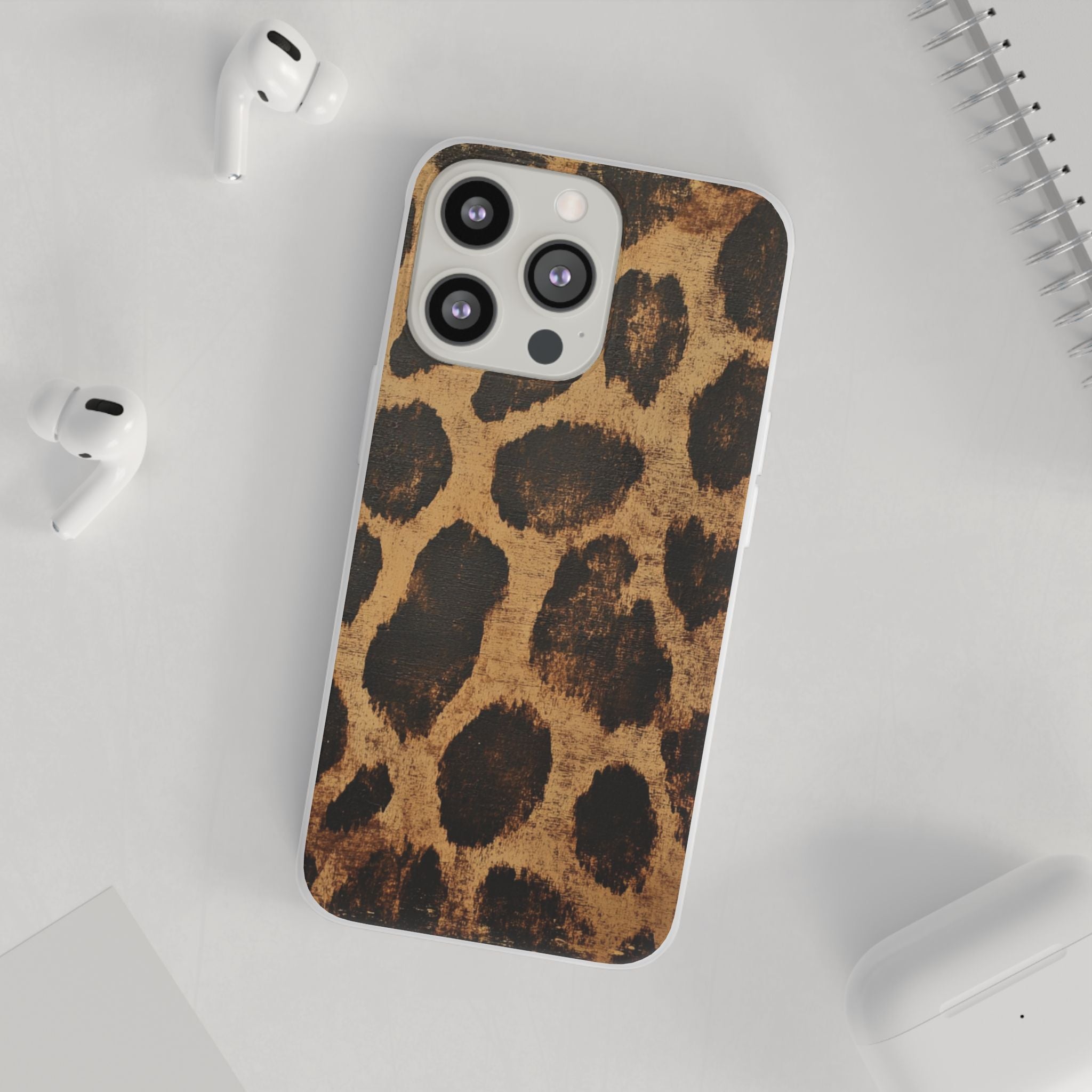 Brown Leopard Print iPhone Case, Artsulli - Art is Long, Life is Short, Phone Case, , , , , , ,