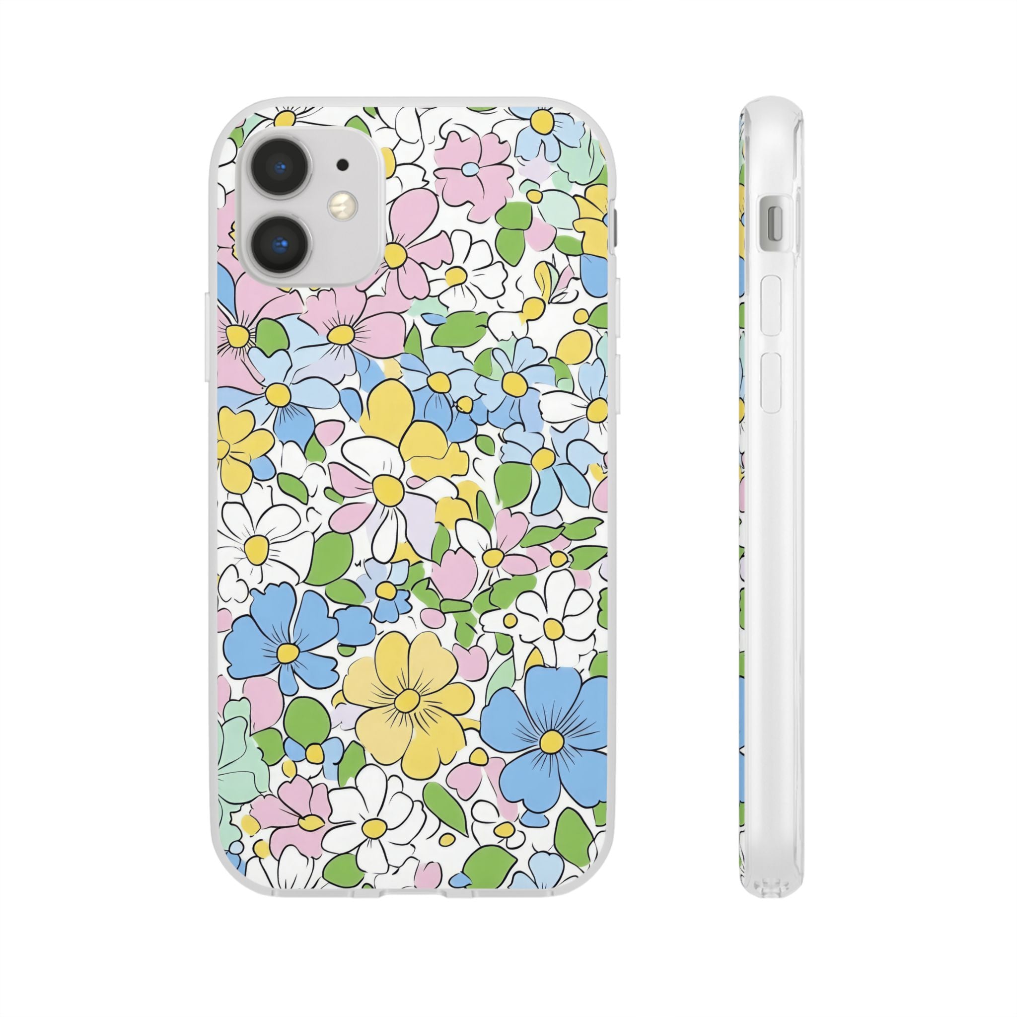 Colorful Floral Clear Flexi Case, Artsulli - Art is Long, Life is Short, Phone Case, Size, iPhone 11 with gift packaging, , , , , 32058887215766463078