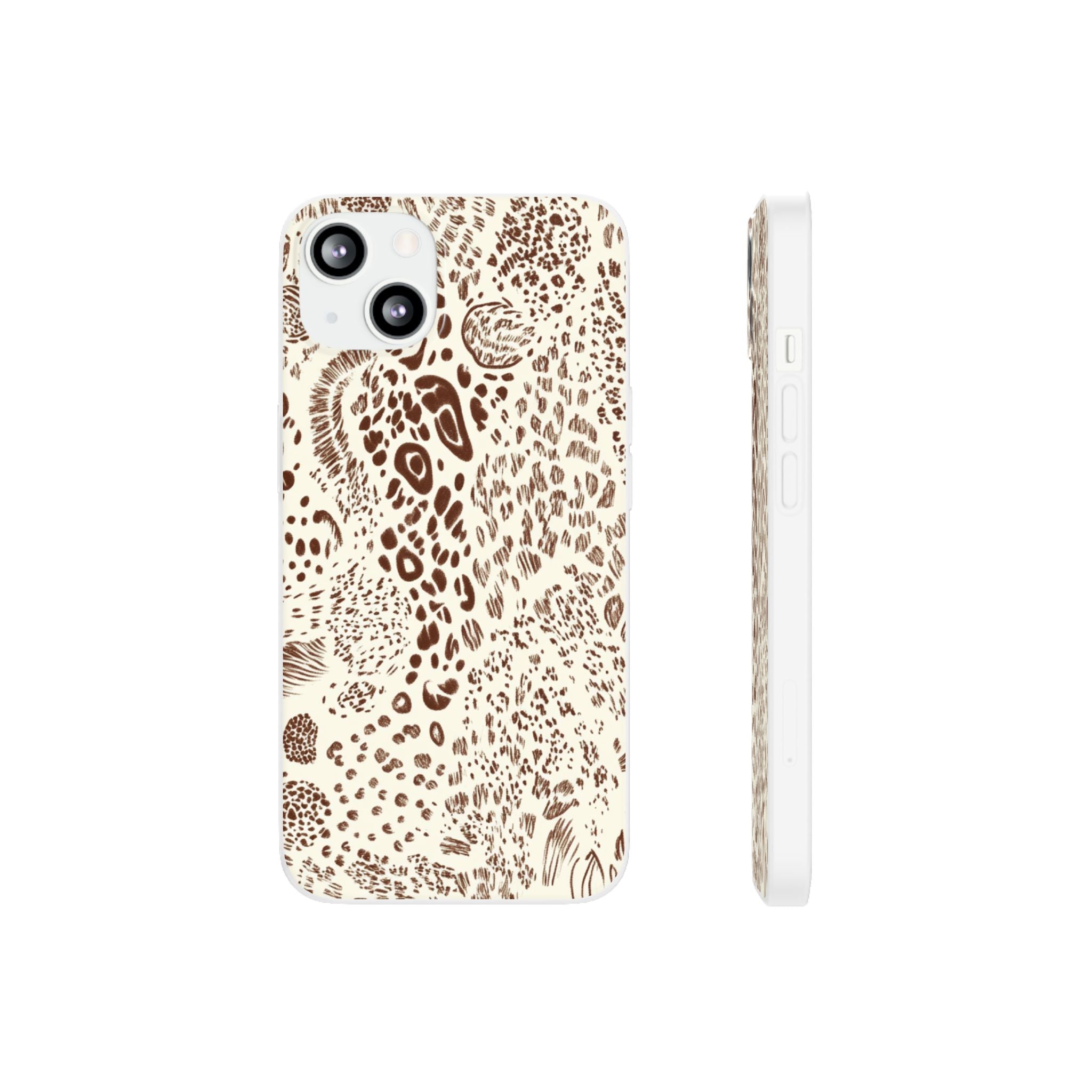 Brown Animal Print Flexi Case, Artsulli - Art is Long, Life is Short, Phone Case, Size, iPhone 13, , , , , 33981099171915239240