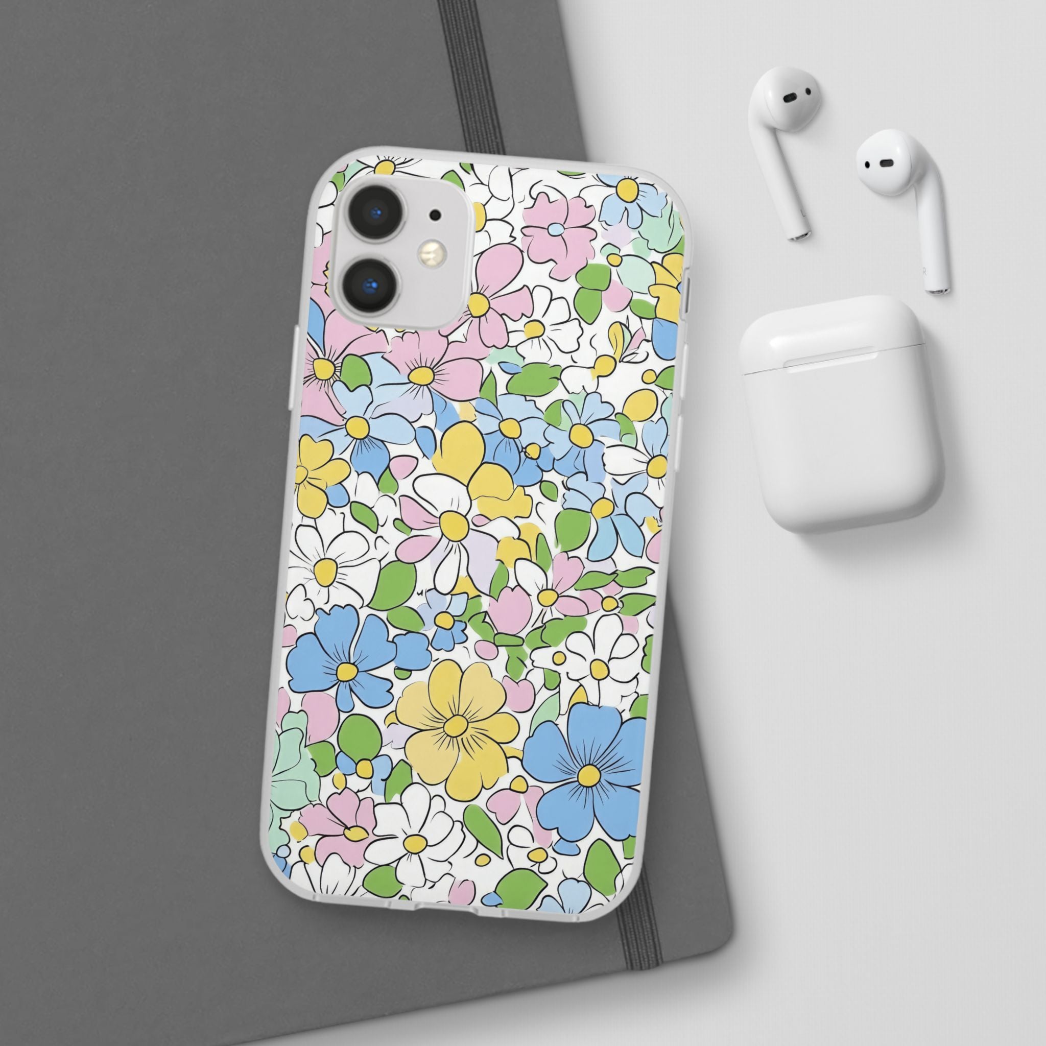 Colorful Floral Clear Flexi Case, Artsulli - Art is Long, Life is Short, Phone Case, , , , , , ,
