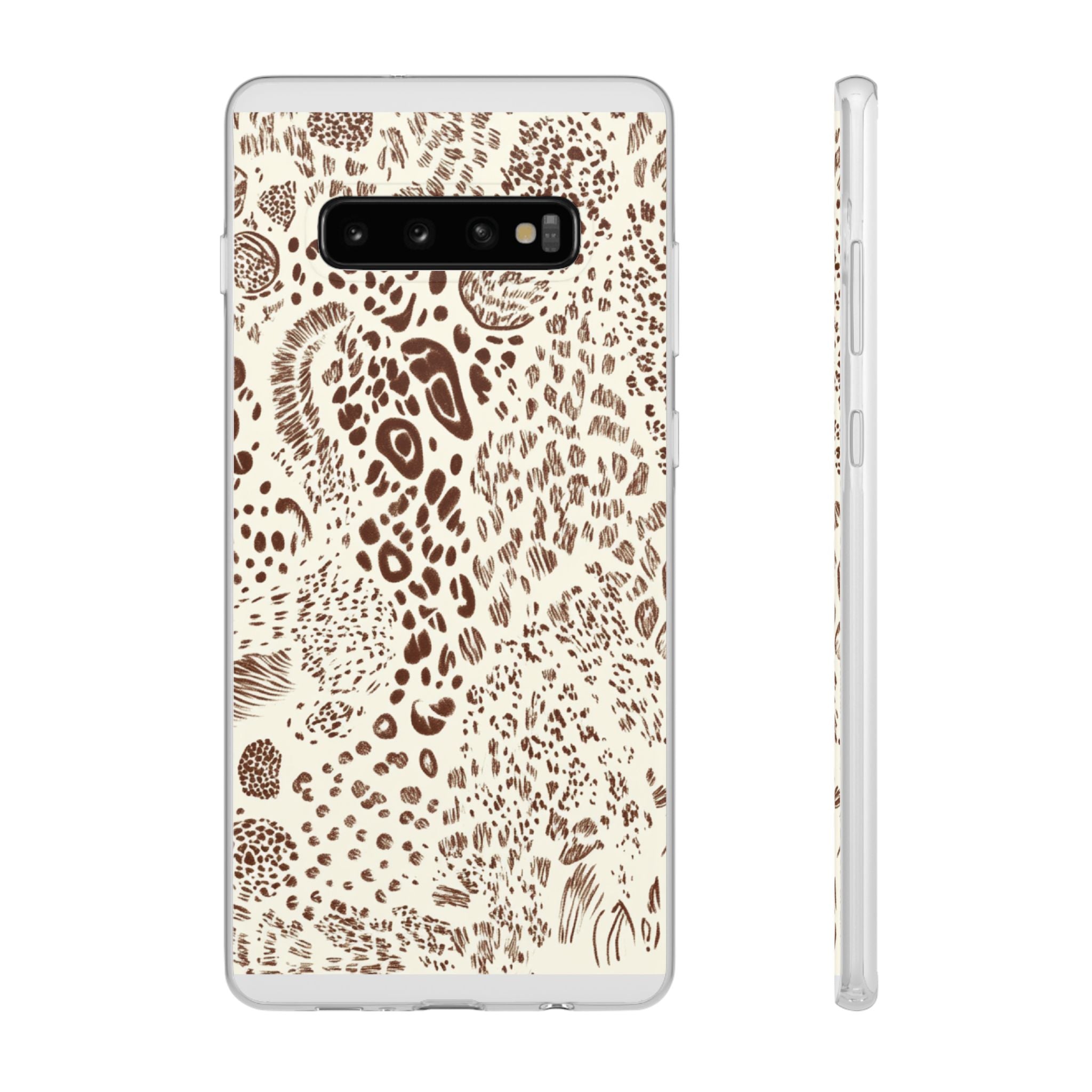 Brown Animal Print Flexi Case, Artsulli - Art is Long, Life is Short, Phone Case, Size, Samsung Galaxy S10 Plus, , , , , 34022532710554057045