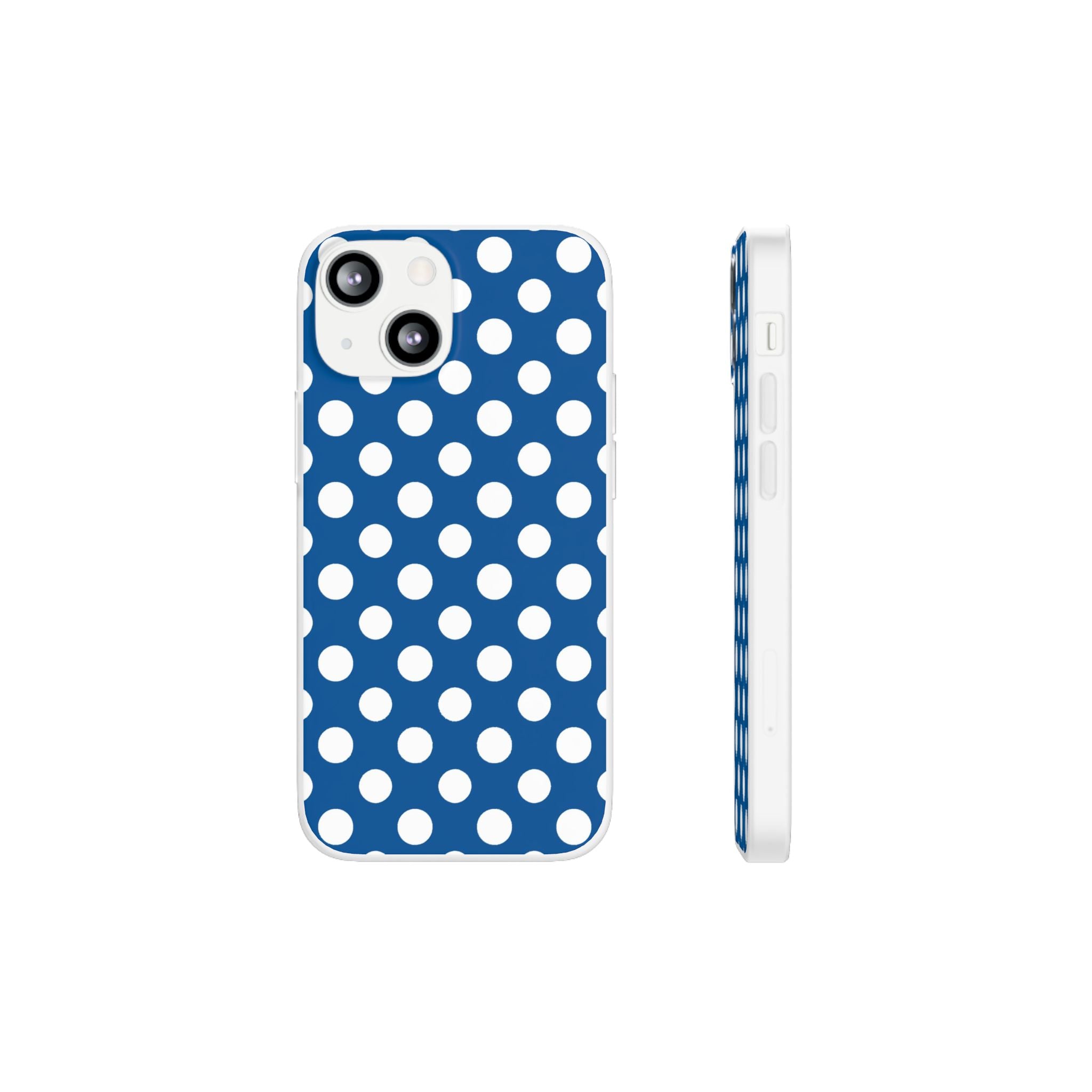 Blue and White Polka Dot iPhone Case, Artsulli - Art is Long, Life is Short, Phone Case, Size, iPhone 13 Mini, , , , , 39321003987873523231