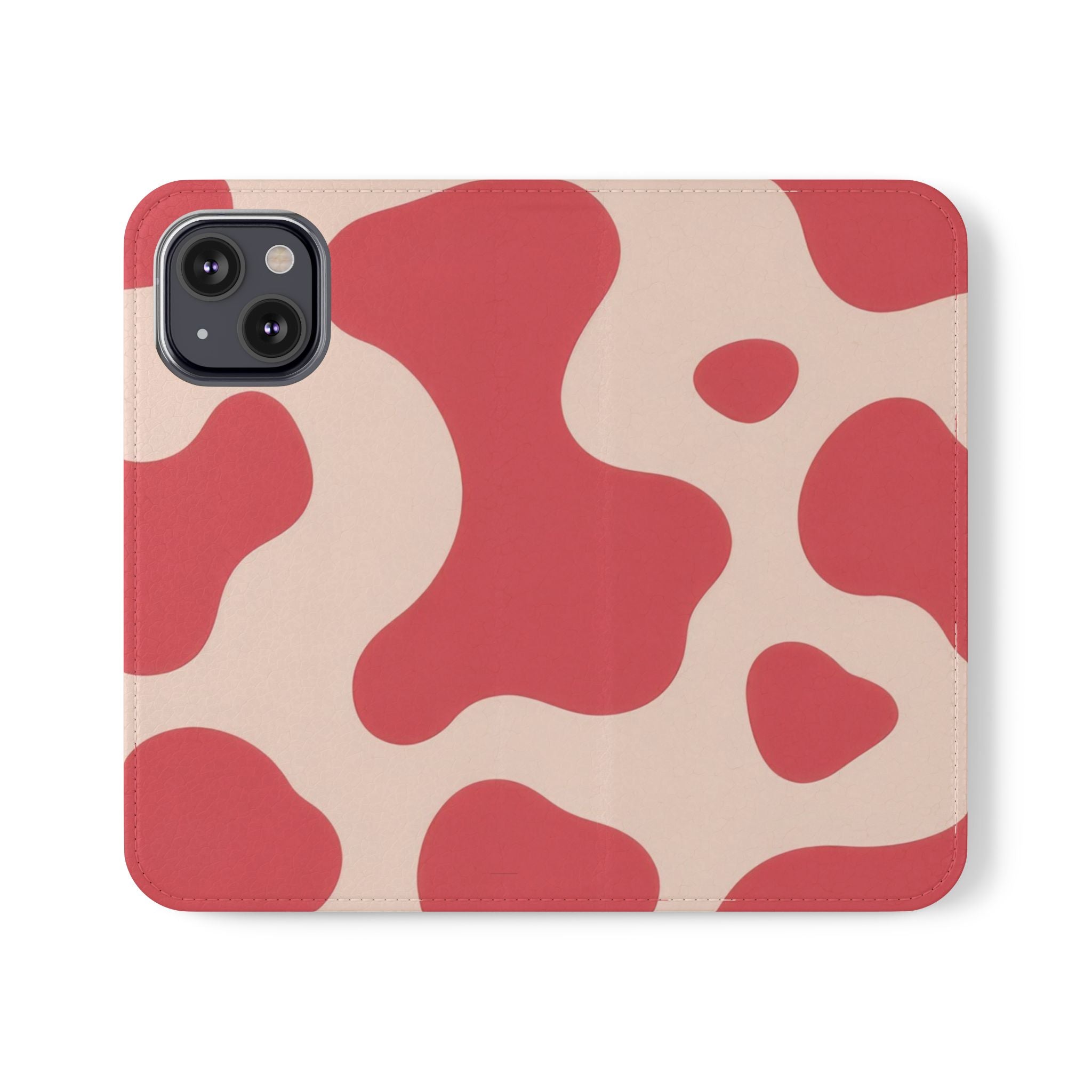 Red Jungle Cow Flip Cases, Artsulli - Art is Long, Life is Short, Phone Case, Size, iPhone 13 Mini, , , , , 27699678091022813132