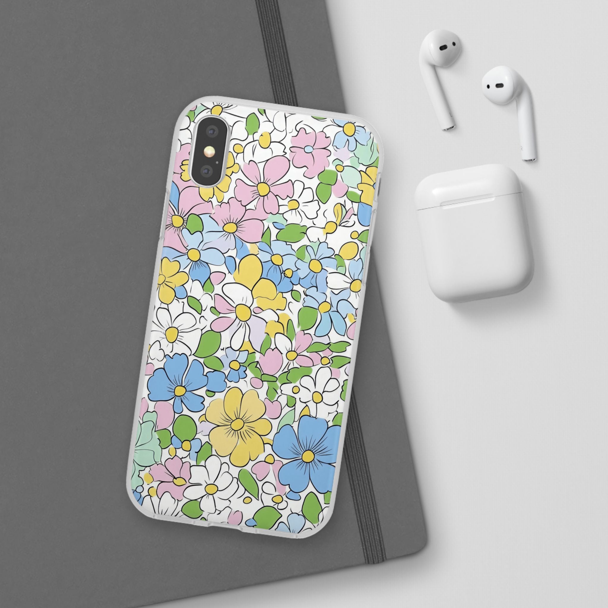 Colorful Floral Clear Flexi Case, Artsulli - Art is Long, Life is Short, Phone Case, , , , , , ,