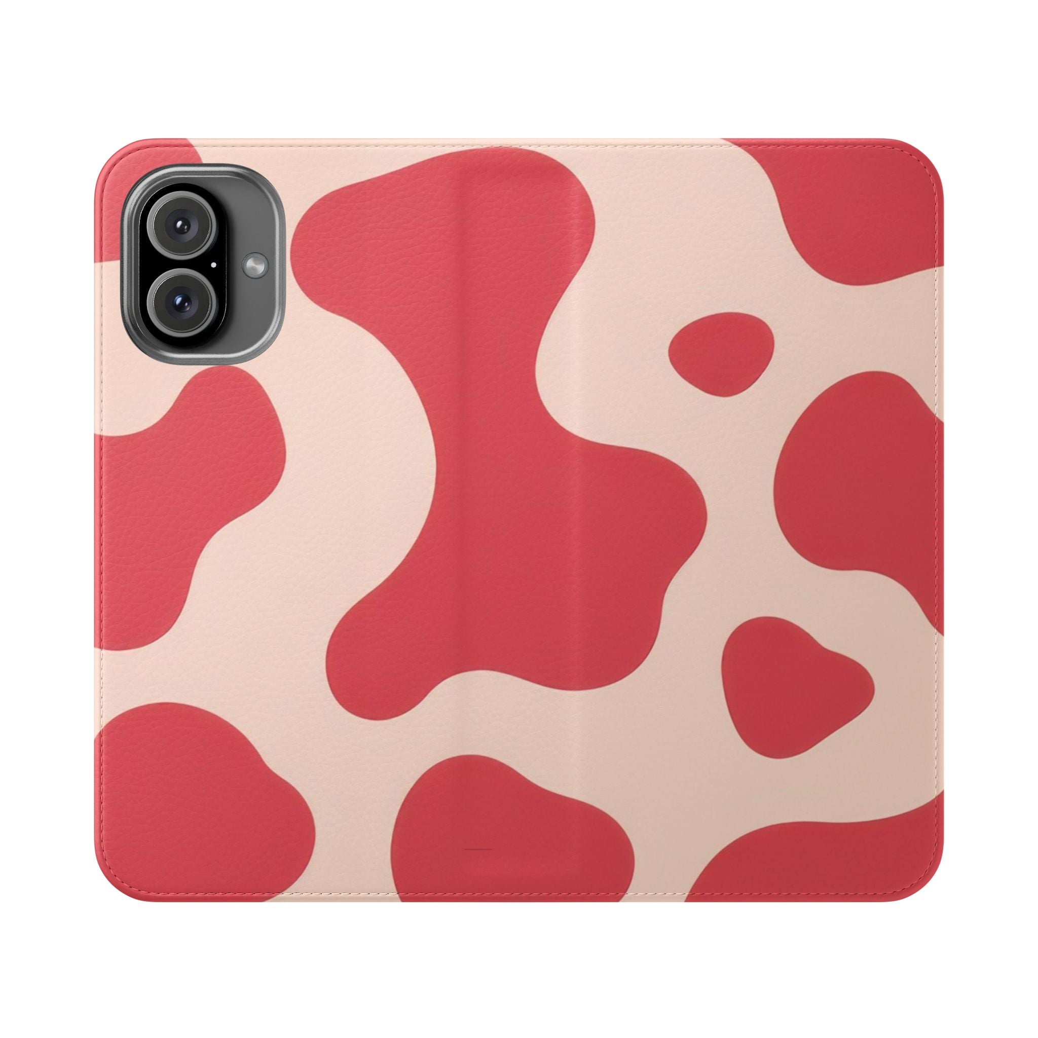 Red Jungle Cow Flip Cases, Artsulli - Art is Long, Life is Short, Phone Case, Size, iPhone 16 Plus, , , , , 23661877980228283825