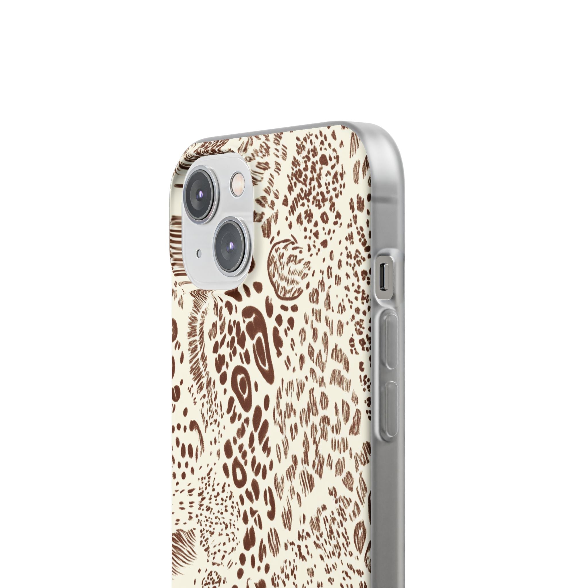 Brown Animal Print Flexi Case, Artsulli - Art is Long, Life is Short, Phone Case, , , , , , ,