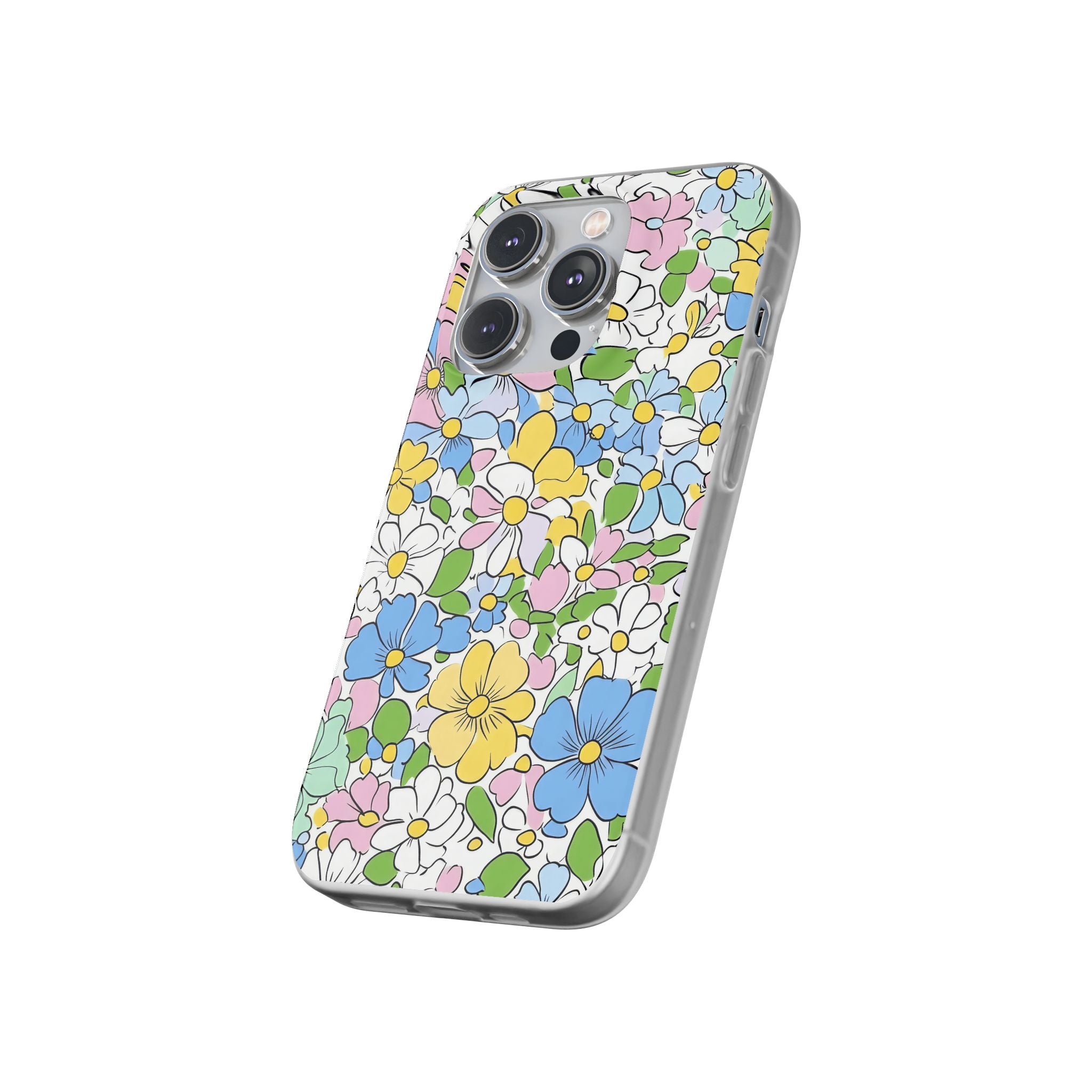 Colorful Floral Clear Flexi Case, Artsulli - Art is Long, Life is Short, Phone Case, , , , , , ,