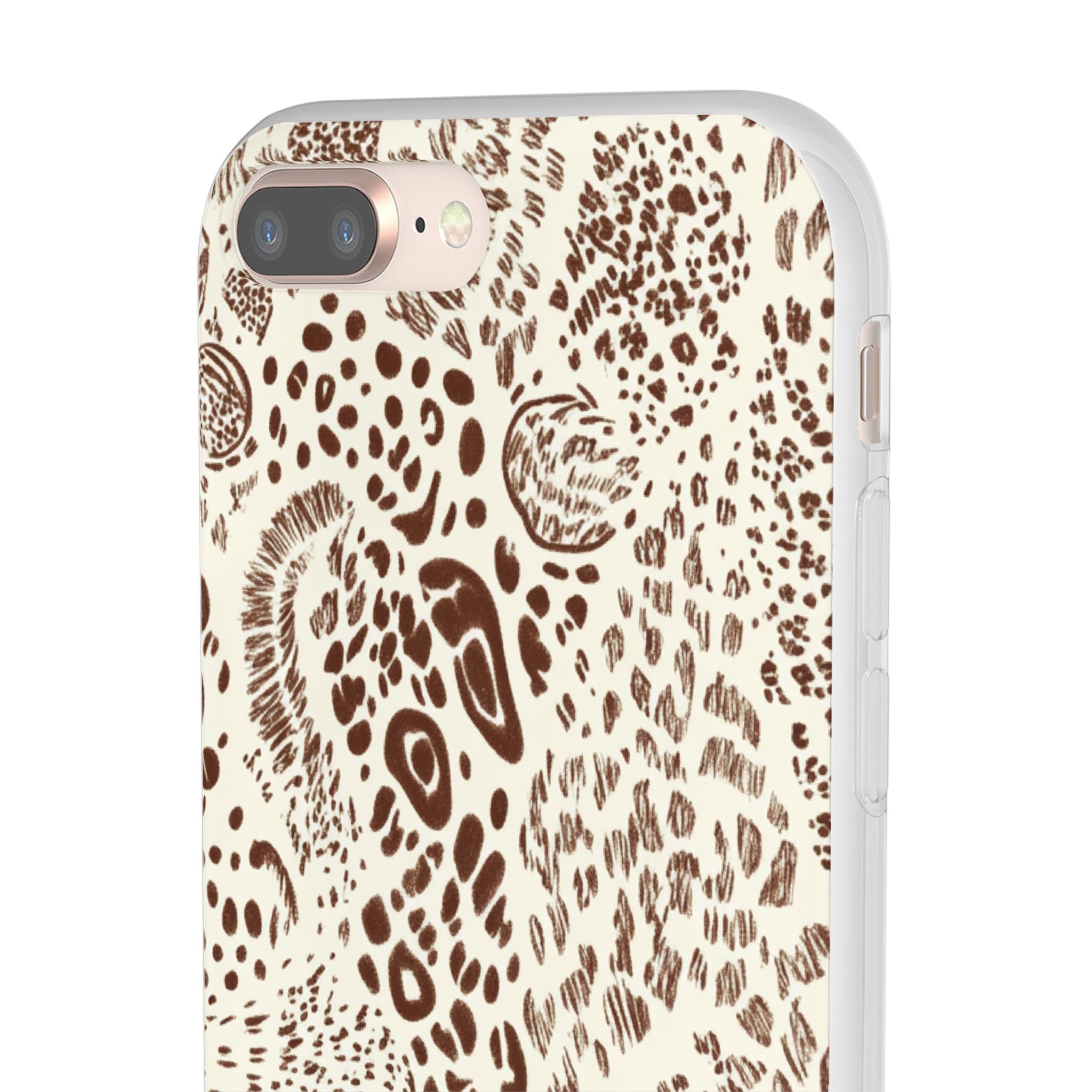 Brown Animal Print Flexi Case, Artsulli - Art is Long, Life is Short, Phone Case, , , , , , ,