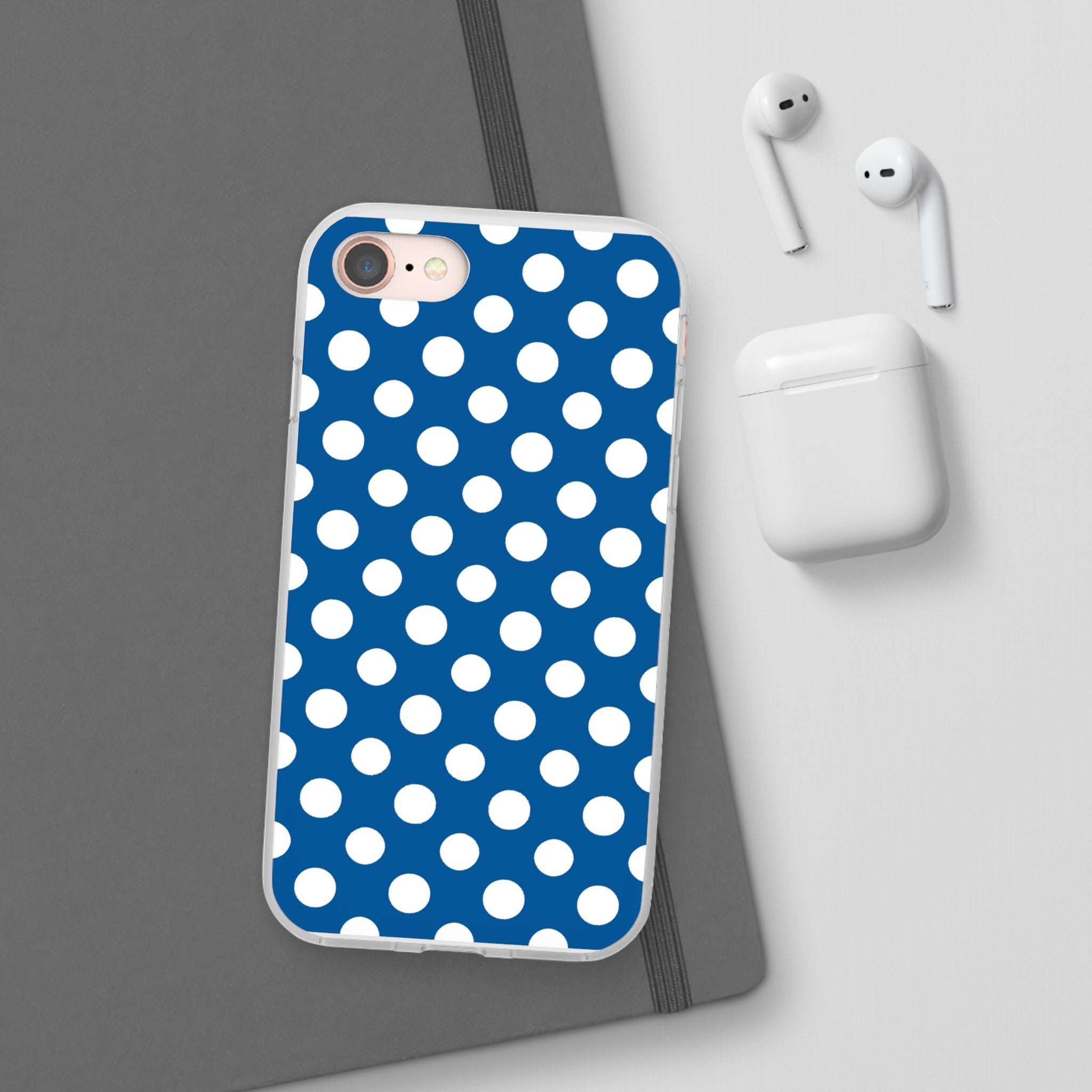 Blue and White Polka Dot iPhone Case, Artsulli - Art is Long, Life is Short, Phone Case, , , , , , ,