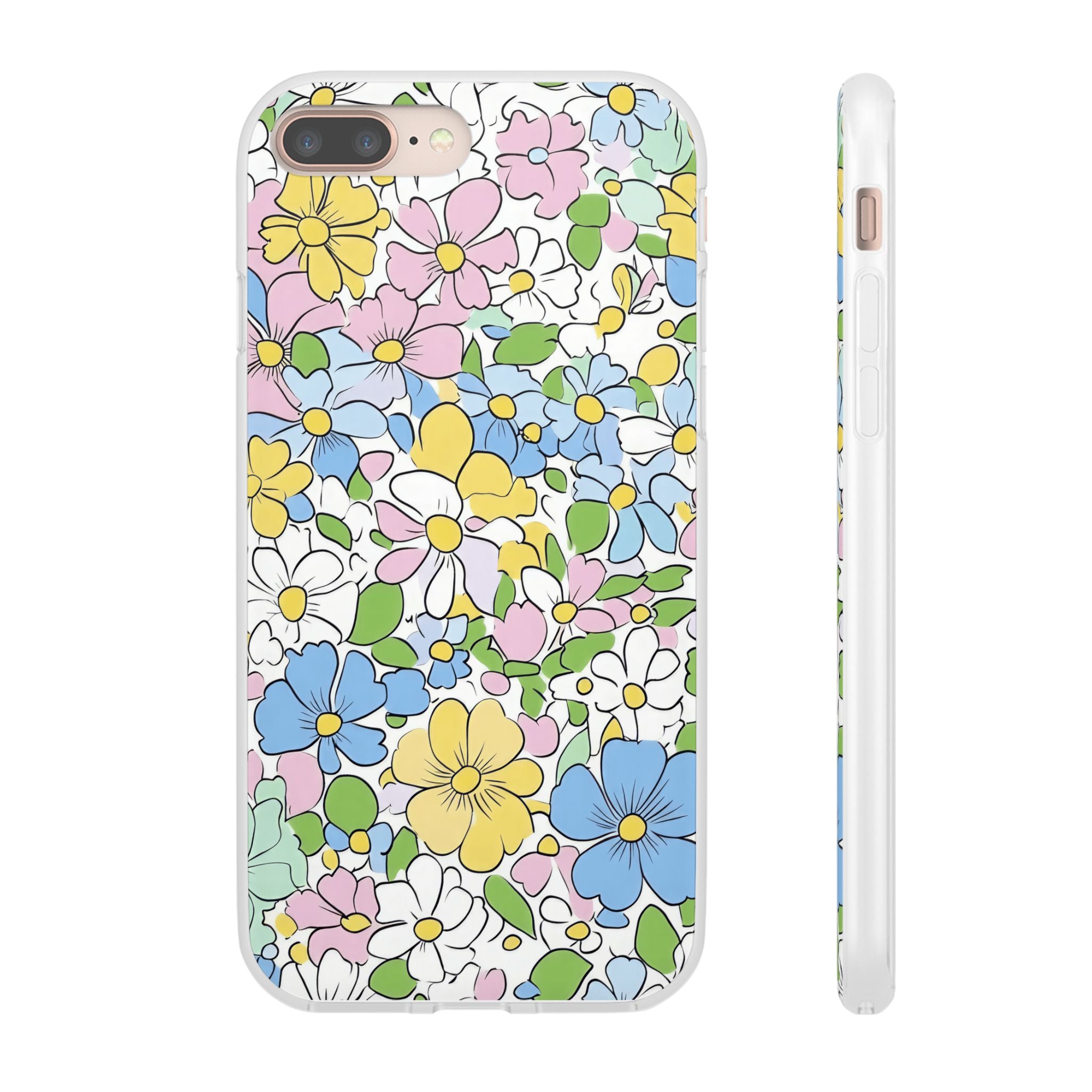 Colorful Floral Clear Flexi Case, Artsulli - Art is Long, Life is Short, Phone Case, Size, iPhone 8 Plus with gift packaging, , , , , 74718060027881976949