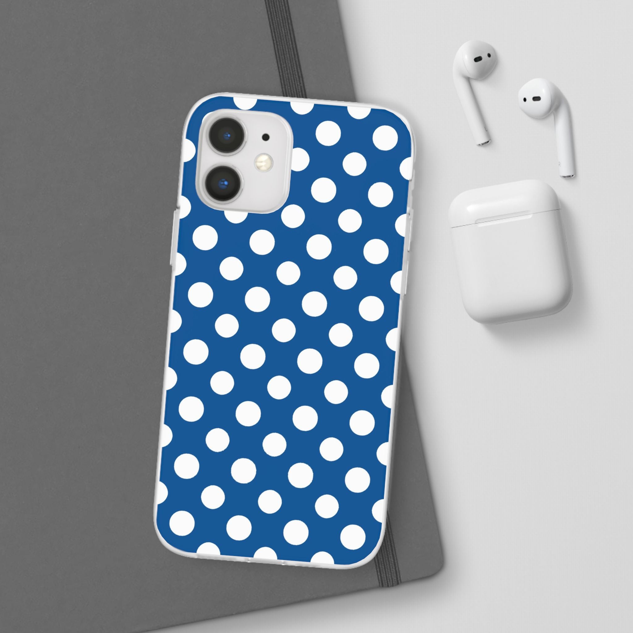 Blue and White Polka Dot iPhone Case, Artsulli - Art is Long, Life is Short, Phone Case, , , , , , ,