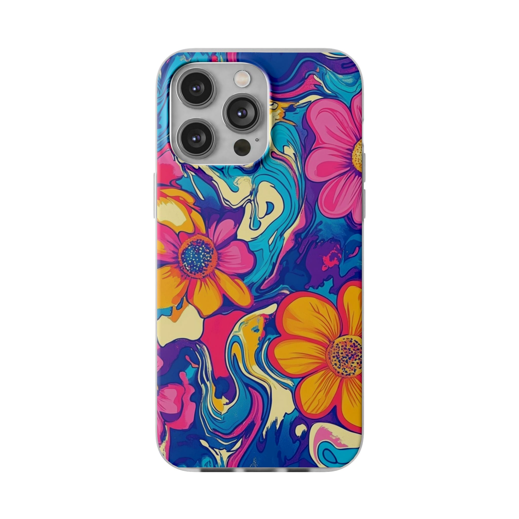 Vibrant Psychedelic Floral Flexi Case, Artsulli - Art is Long, Life is Short, Phone Case, Size, iPhone 14 Pro Max with gift packaging, , , , , 32508724860240081116