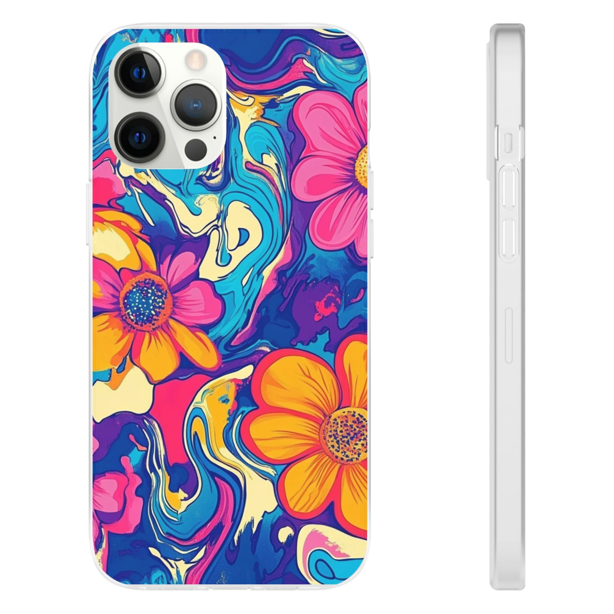 Vibrant Psychedelic Floral Flexi Case, Artsulli - Art is Long, Life is Short, Phone Case, Size, iPhone 12 Pro Max with gift packaging, , , , , 51850627511864892935