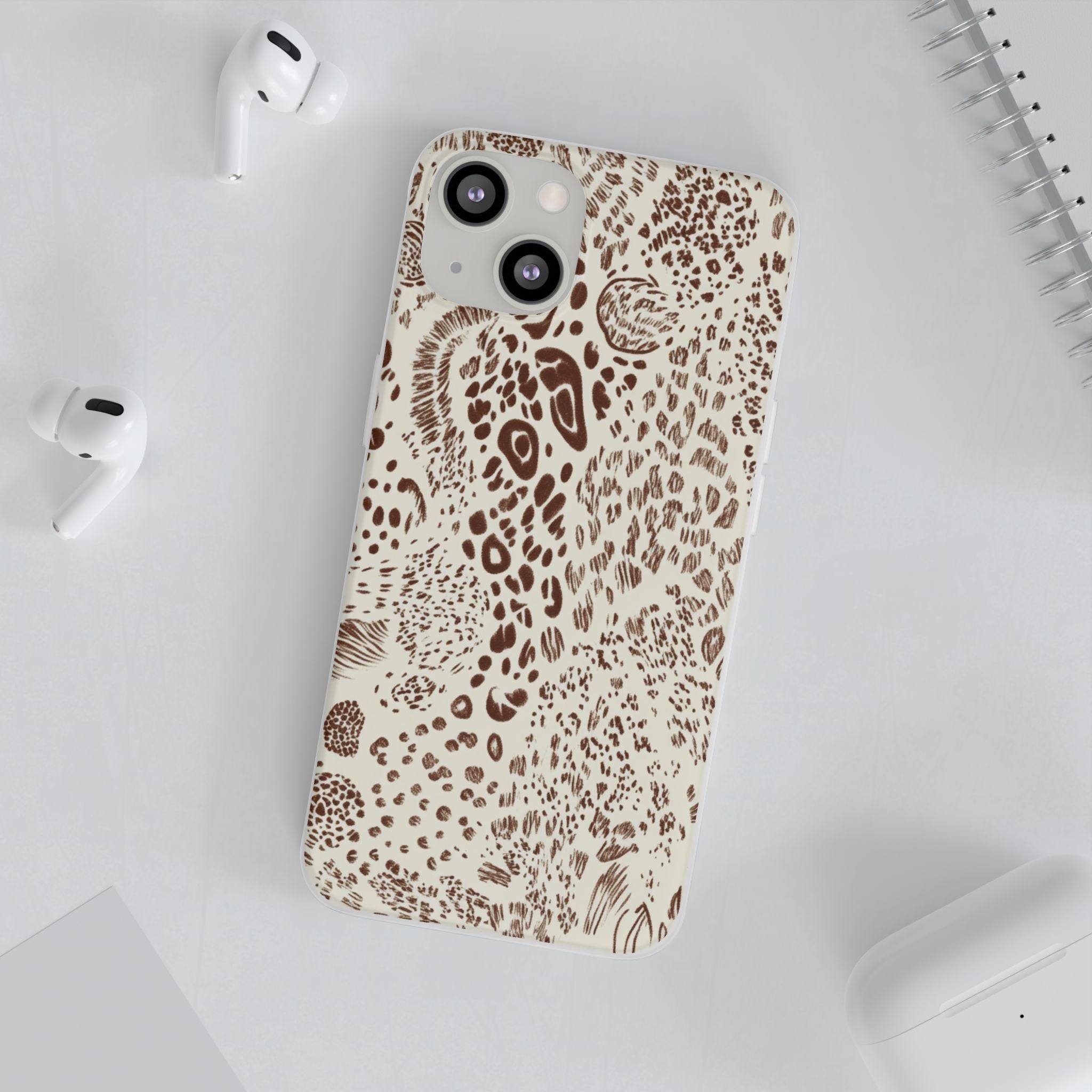 Brown Animal Print Flexi Case, Artsulli - Art is Long, Life is Short, Phone Case, , , , , , ,