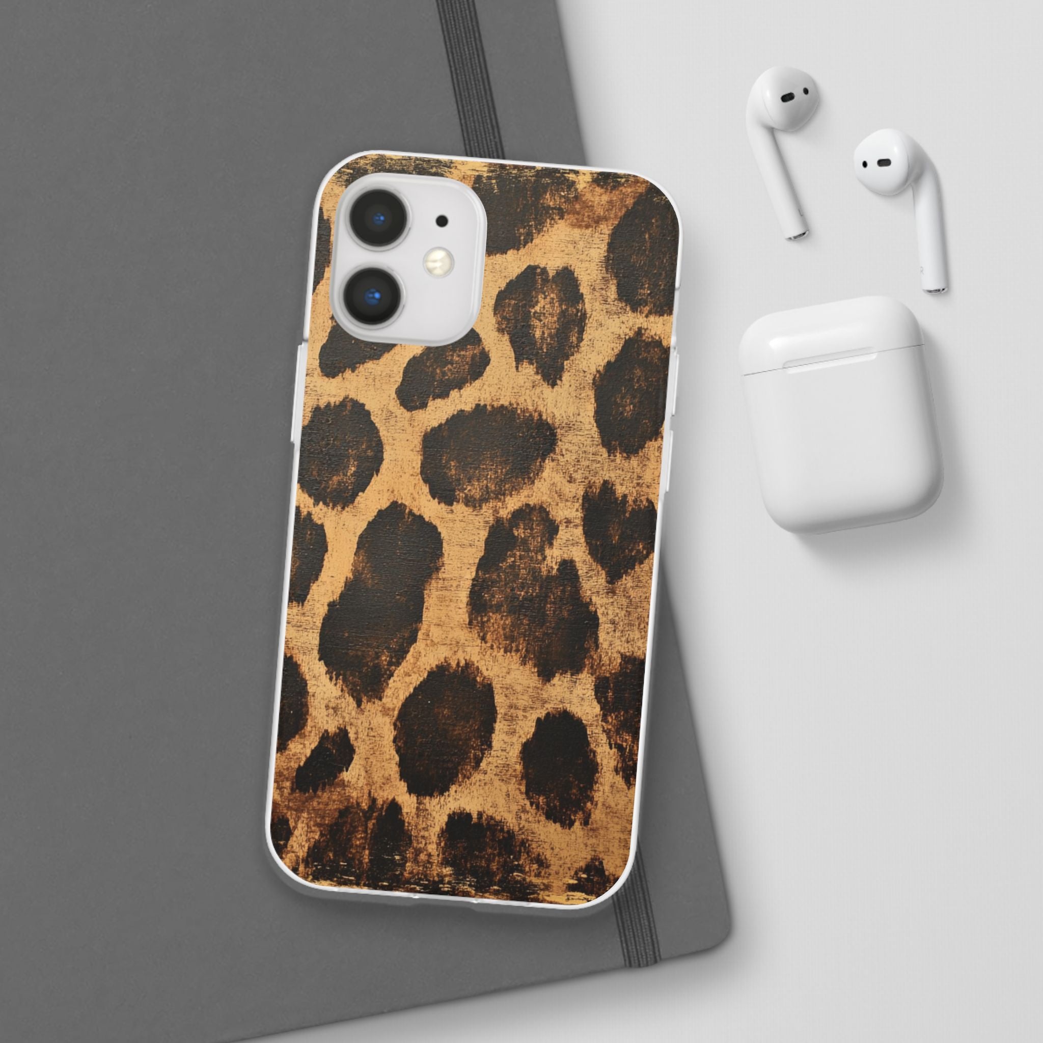 Brown Leopard Print iPhone Case, Artsulli - Art is Long, Life is Short, Phone Case, , , , , , ,