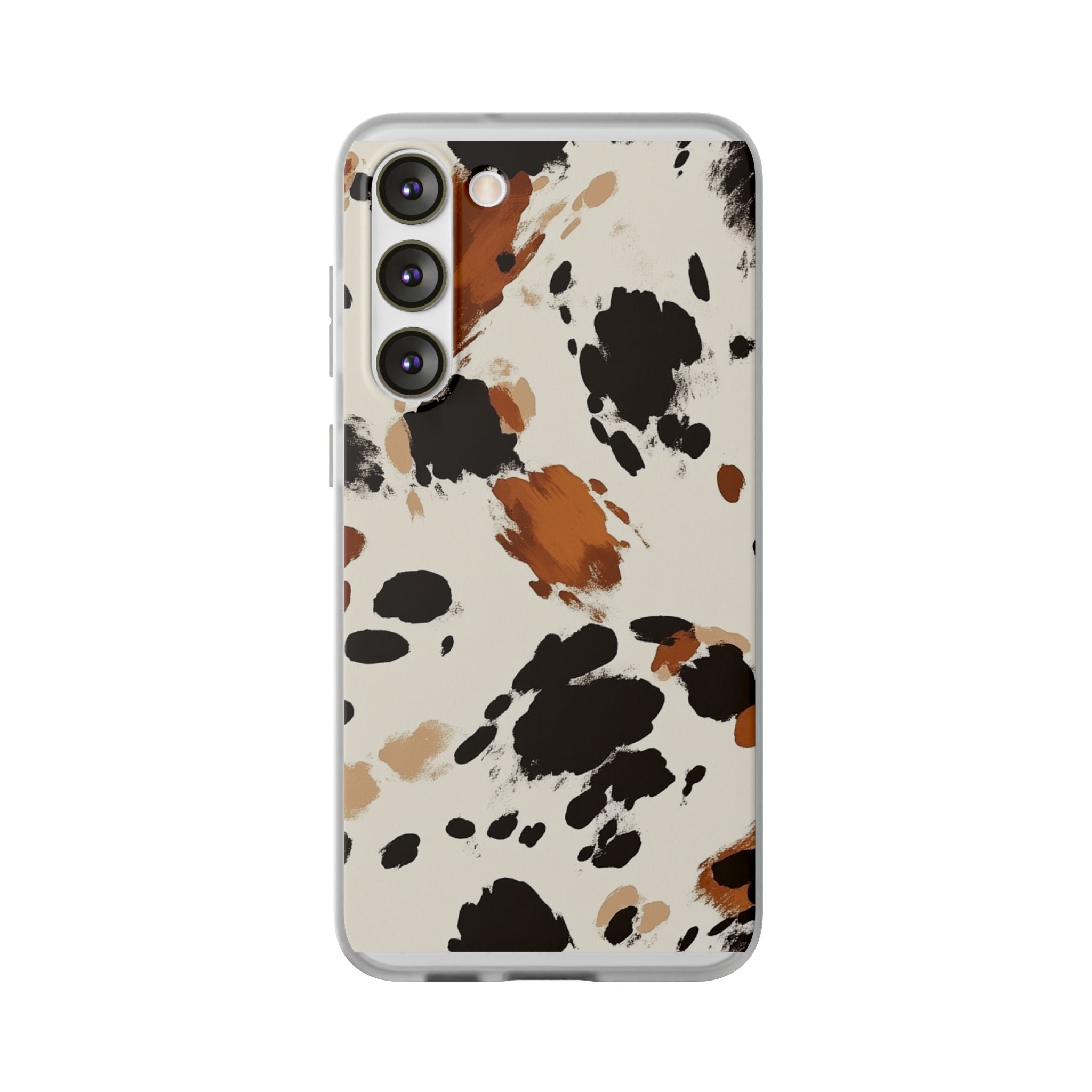 Brown Cow Print Phone Case, Artsulli - Art is Long, Life is Short, Phone Case, Size, Samsung Galaxy S23 Plus with gift packaging, , , , , 29143704101617958598