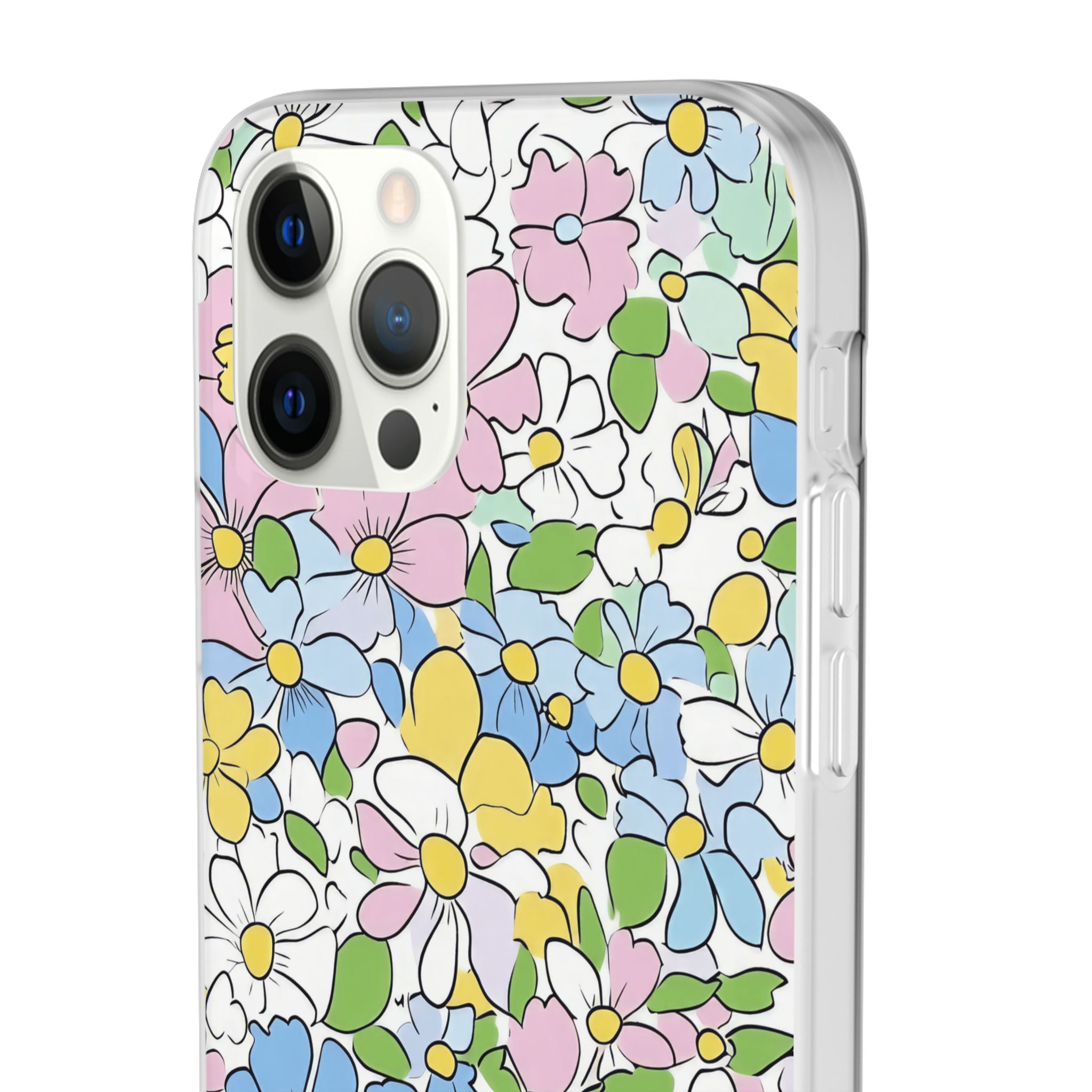Colorful Floral Clear Flexi Case, Artsulli - Art is Long, Life is Short, Phone Case, , , , , , ,