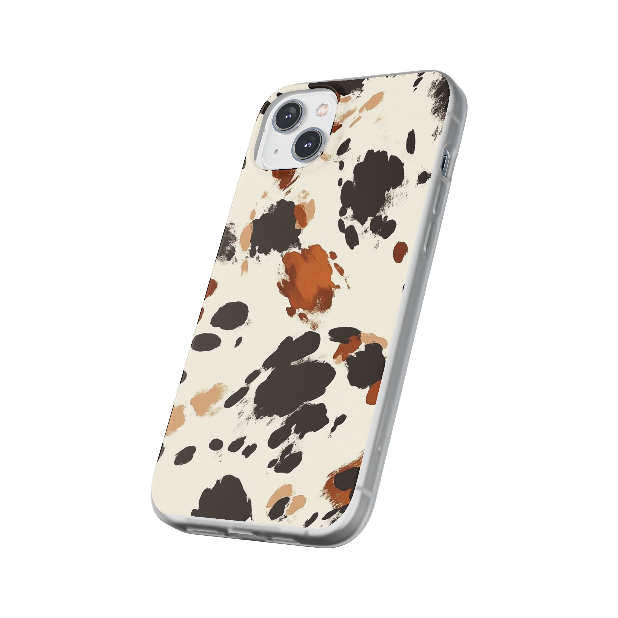 Brown Cow Print Phone Case, Artsulli - Art is Long, Life is Short, Phone Case, , , , , , ,