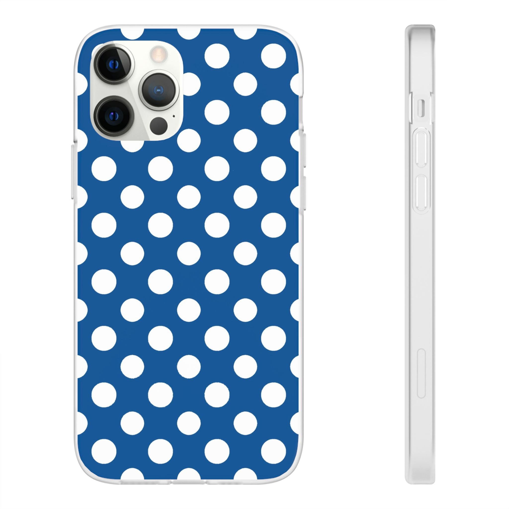 Blue and White Polka Dot iPhone Case, Artsulli - Art is Long, Life is Short, Phone Case, Size, iPhone 12 Pro with gift packaging, , , , , 20482806276538272429