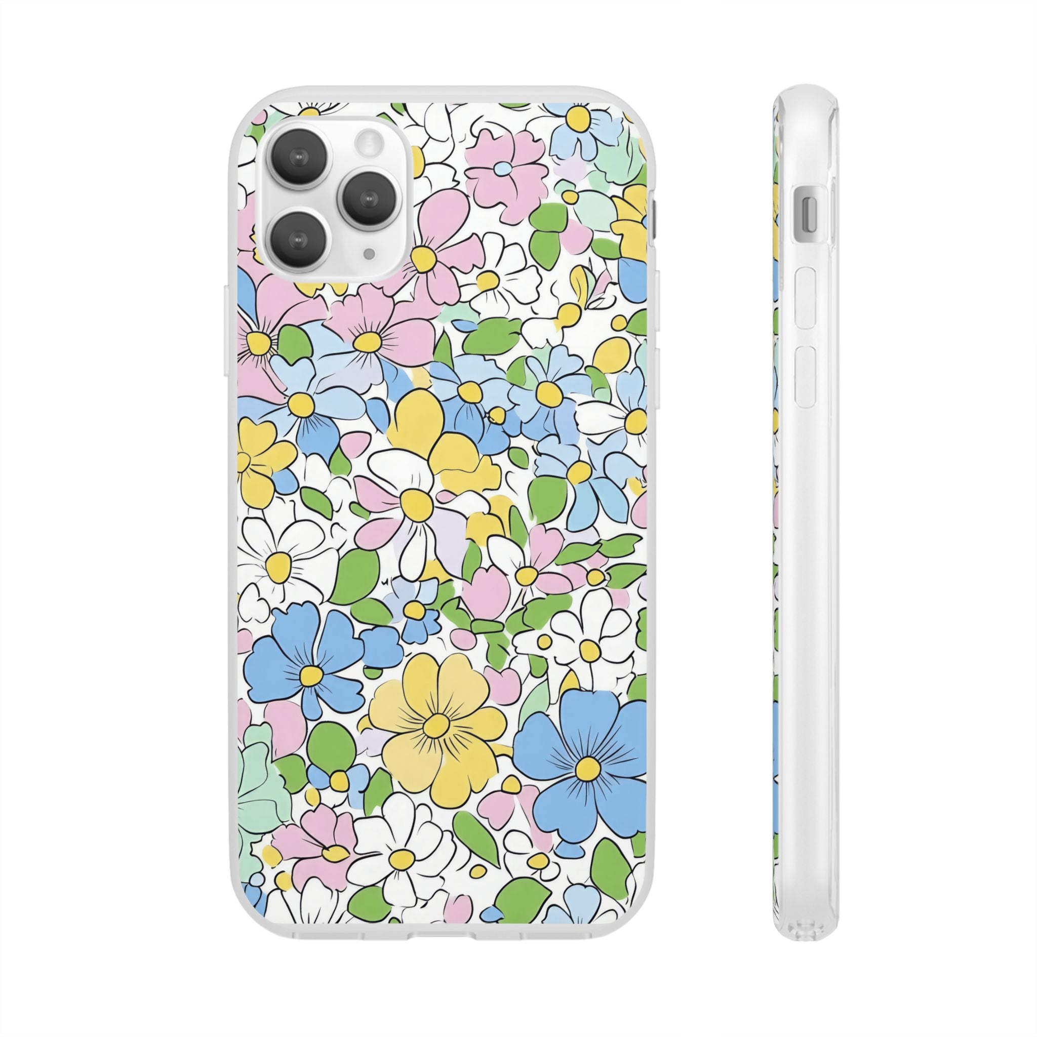 Colorful Floral Clear Flexi Case, Artsulli - Art is Long, Life is Short, Phone Case, Size, iPhone 11 Pro Max, , , , , 24862344875507869337