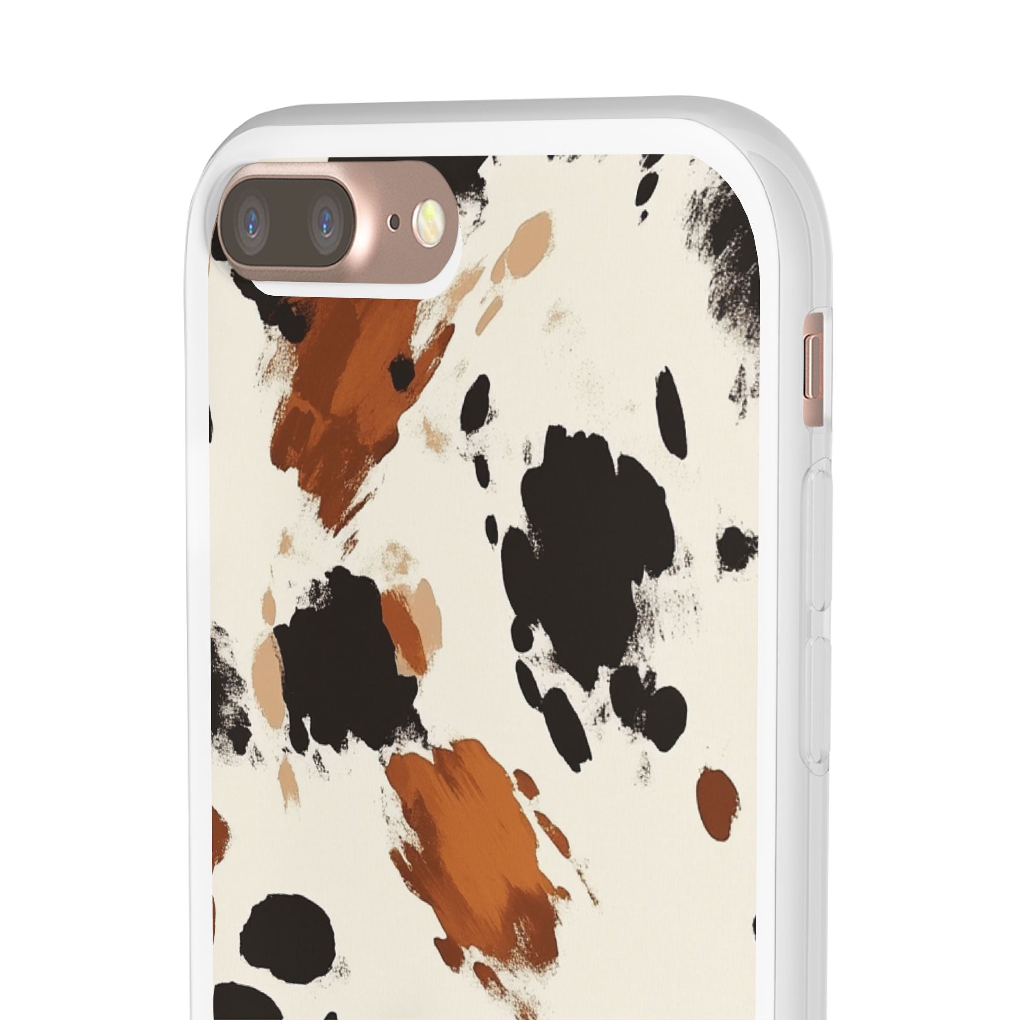 Brown Cow Print Phone Case, Artsulli - Art is Long, Life is Short, Phone Case, , , , , , ,