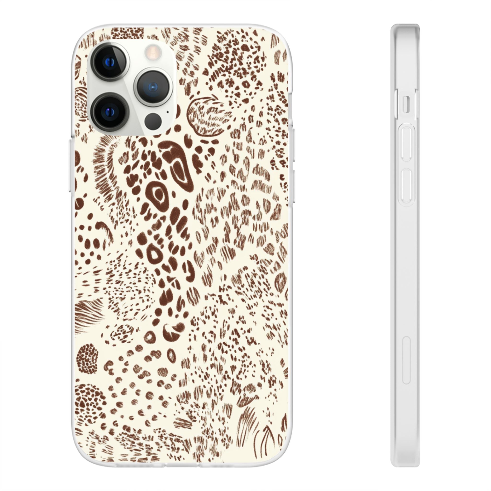 Brown Animal Print Flexi Case, Artsulli - Art is Long, Life is Short, Phone Case, Size, iPhone 12 Pro with gift packaging, , , , , 65605690009331952932