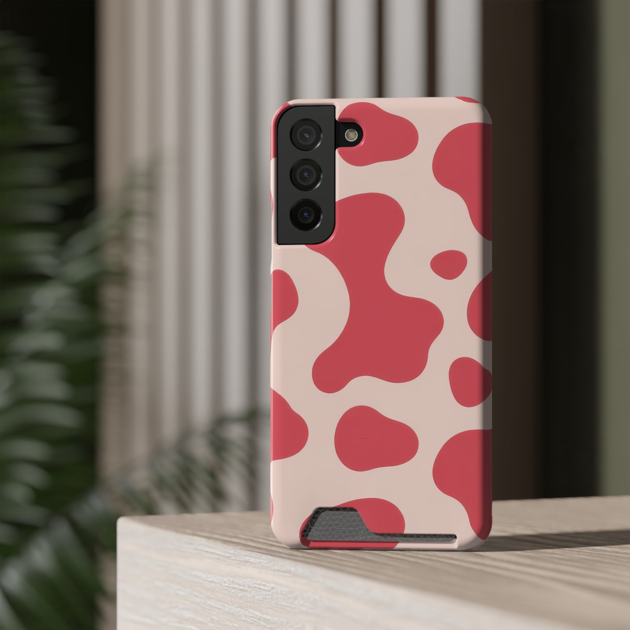 Red Jungle Cow Phone Case With Card Holder, Artsulli - Art is Long, Life is Short, Phone Case, , , , , , ,