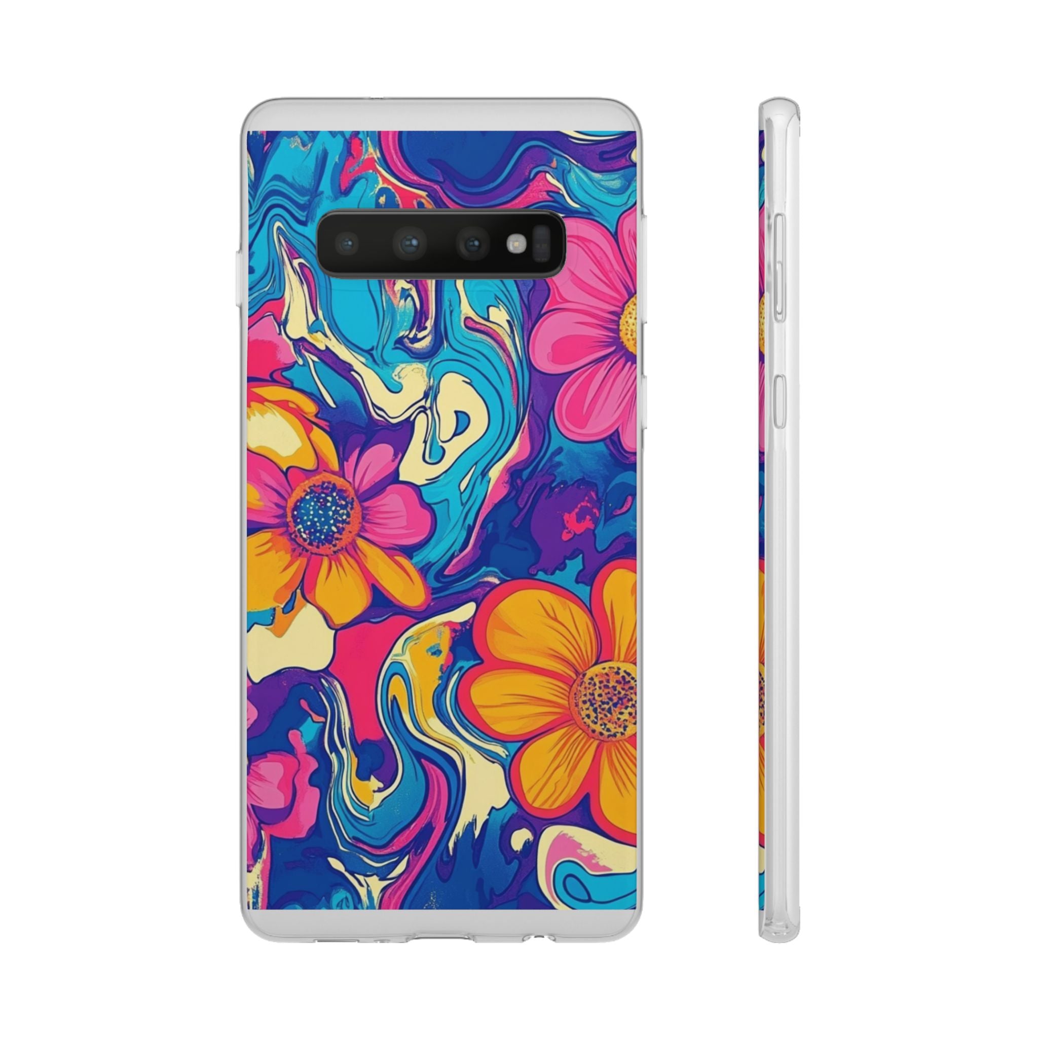 Vibrant Psychedelic Floral Flexi Case, Artsulli - Art is Long, Life is Short, Phone Case, Size, Samsung Galaxy S10, , , , , 14640580083437545045