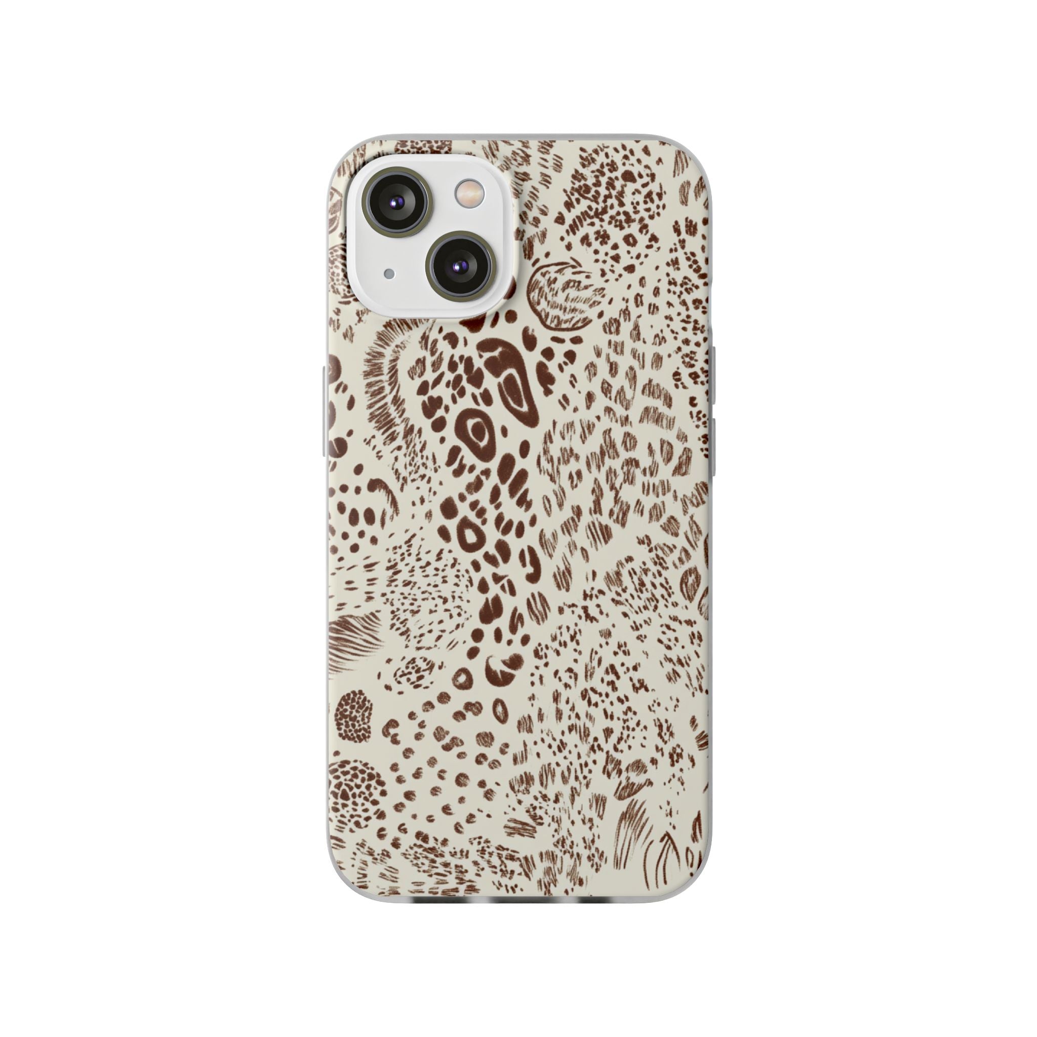 Brown Animal Print Flexi Case, Artsulli - Art is Long, Life is Short, Phone Case, Size, iPhone 14 with gift packaging, , , , , 29508887618957875324