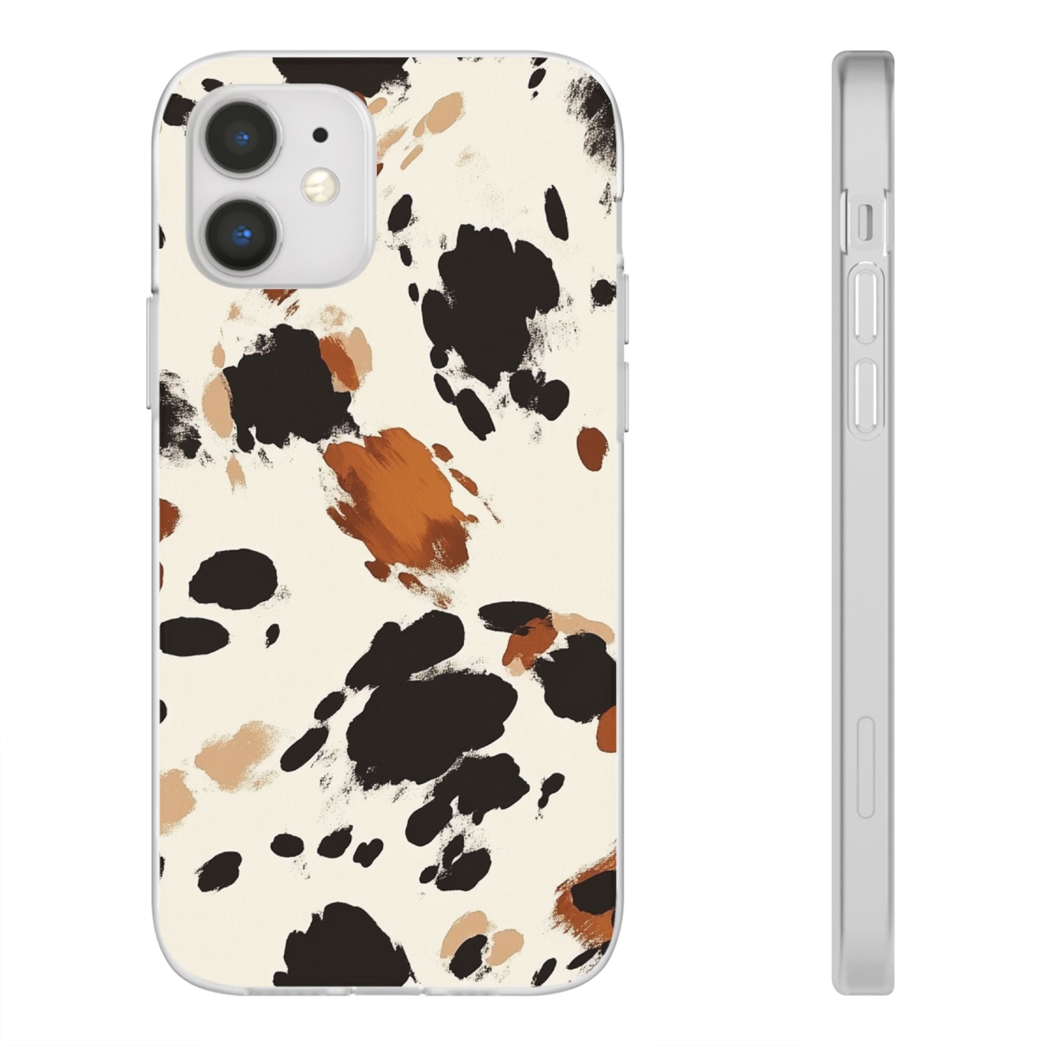 Brown Cow Print Phone Case, Artsulli - Art is Long, Life is Short, Phone Case, Size, iPhone 12, , , , , 24314059510076840237