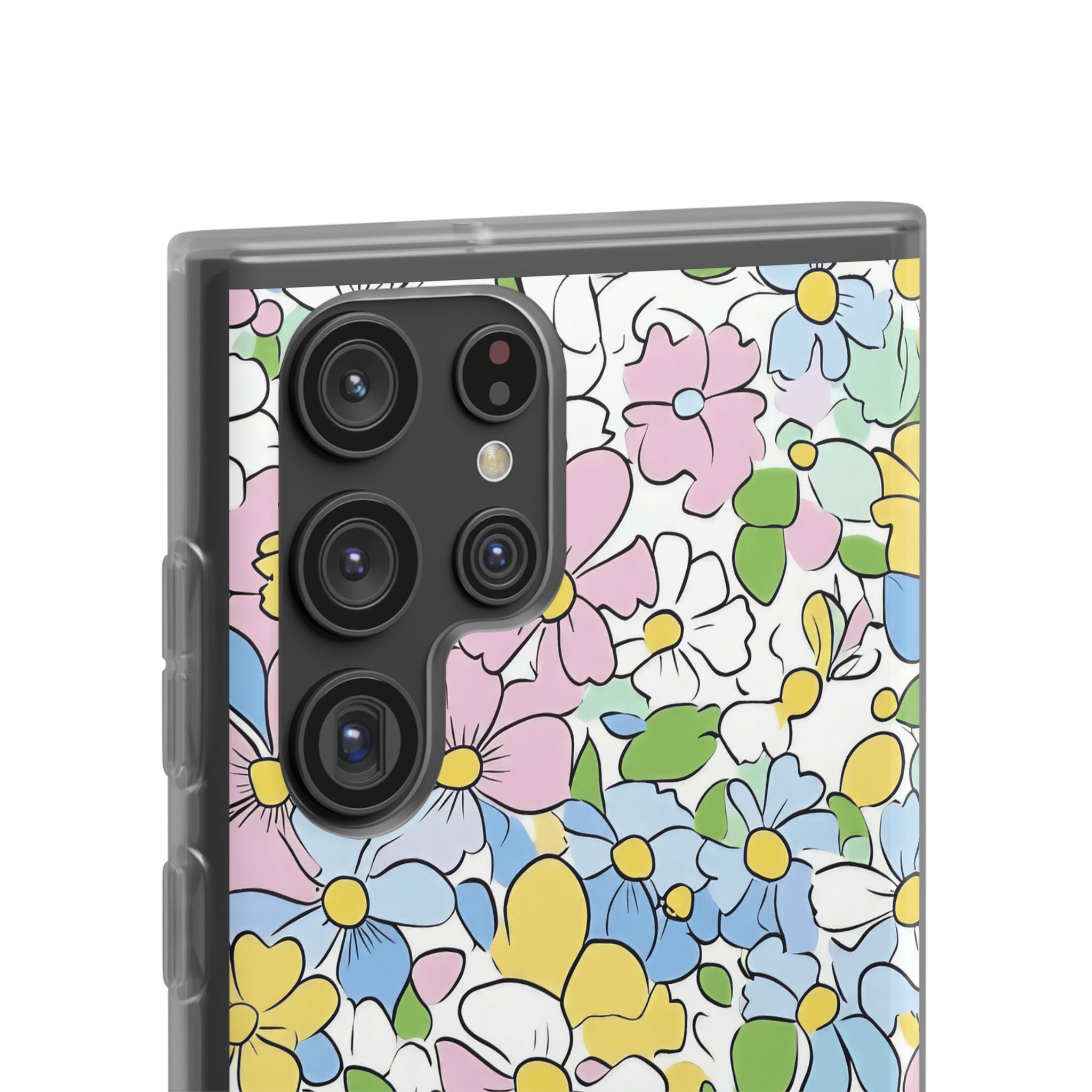 Colorful Floral Clear Flexi Case, Artsulli - Art is Long, Life is Short, Phone Case, , , , , , ,