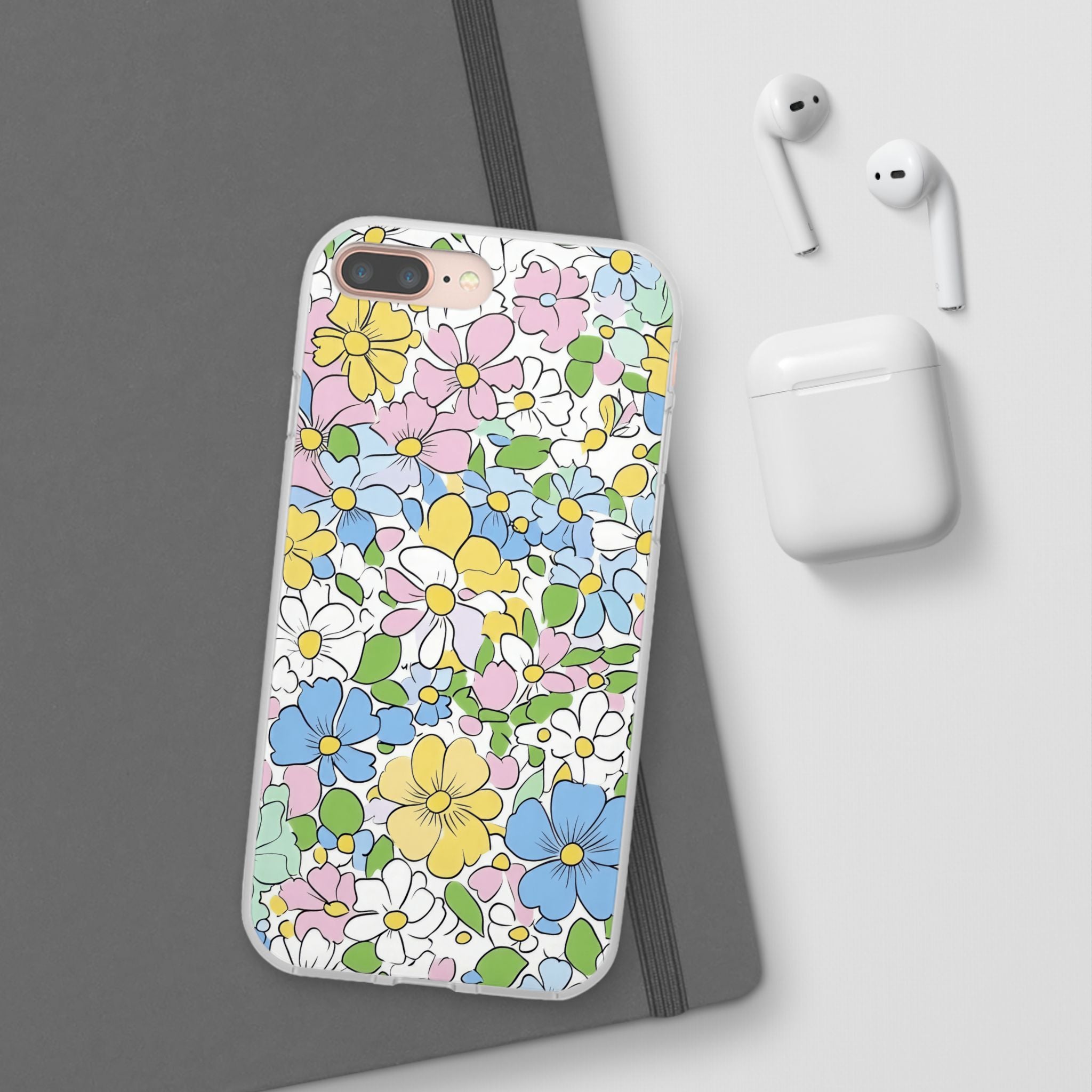Colorful Floral Clear Flexi Case, Artsulli - Art is Long, Life is Short, Phone Case, , , , , , ,