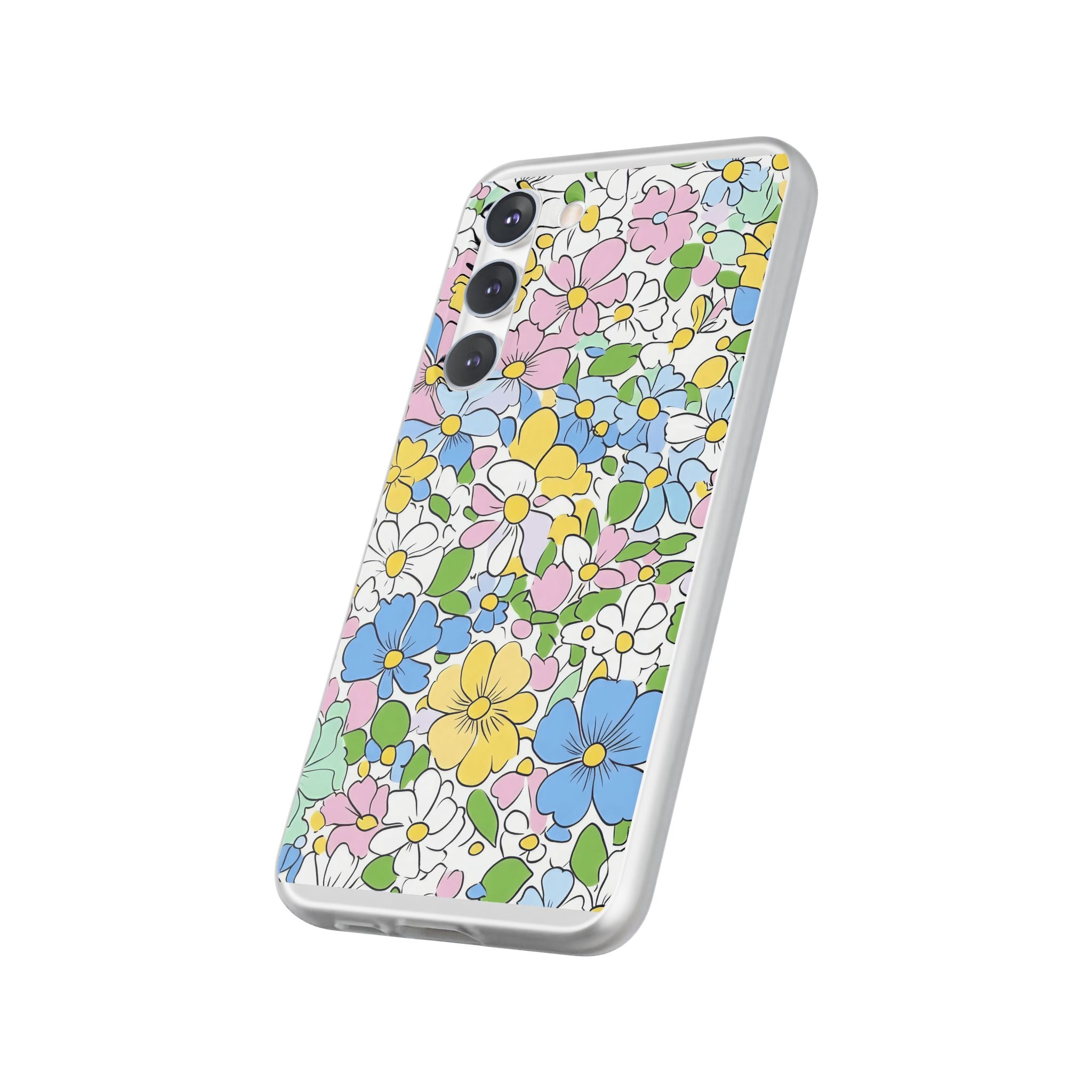 Colorful Floral Clear Flexi Case, Artsulli - Art is Long, Life is Short, Phone Case, , , , , , ,