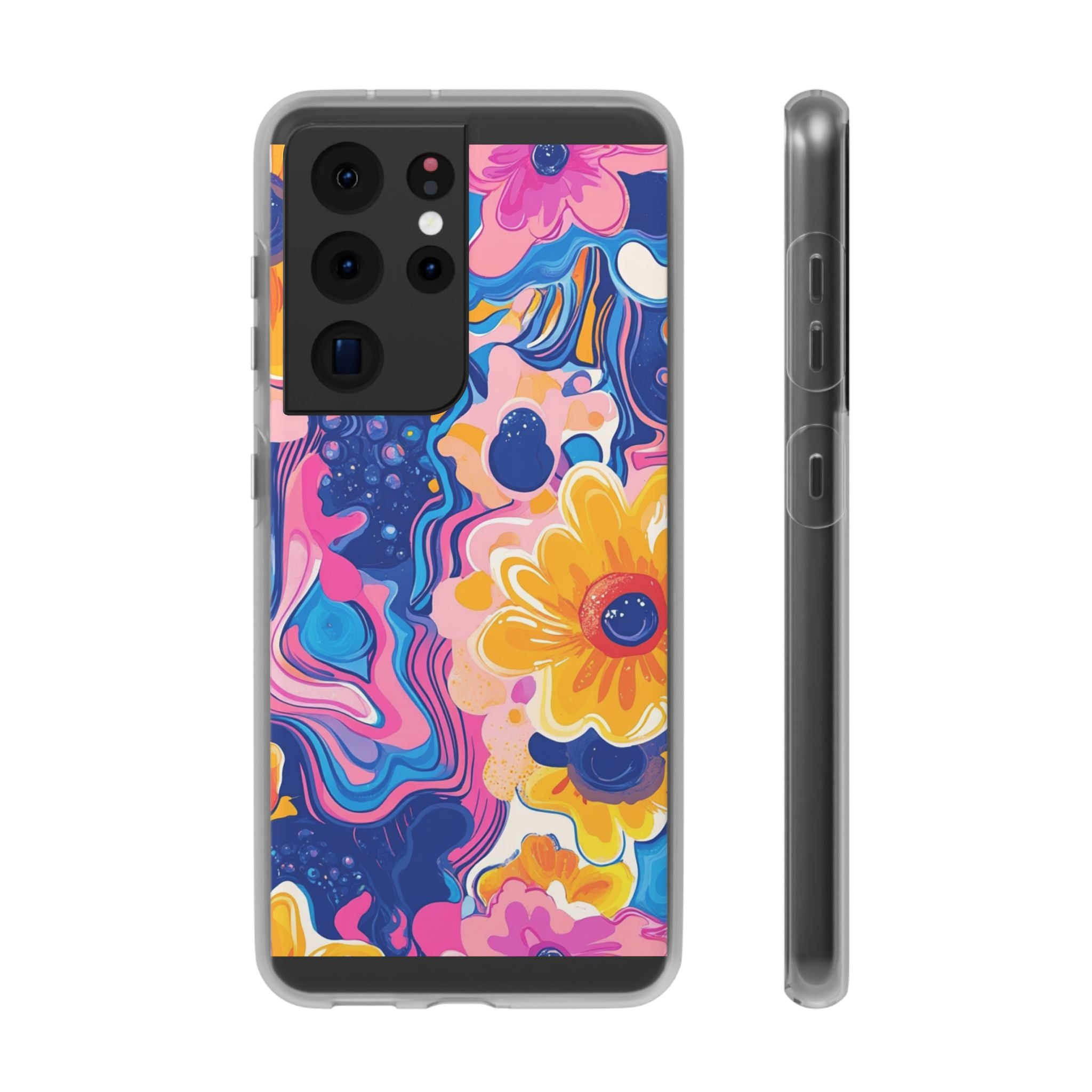 Psychedelic Floral iPhone Case, Artsulli - Art is Long, Life is Short, Phone Case, Size, Samsung Galaxy S21 Ultra with gift packaging, , , , , 18709051047329438371