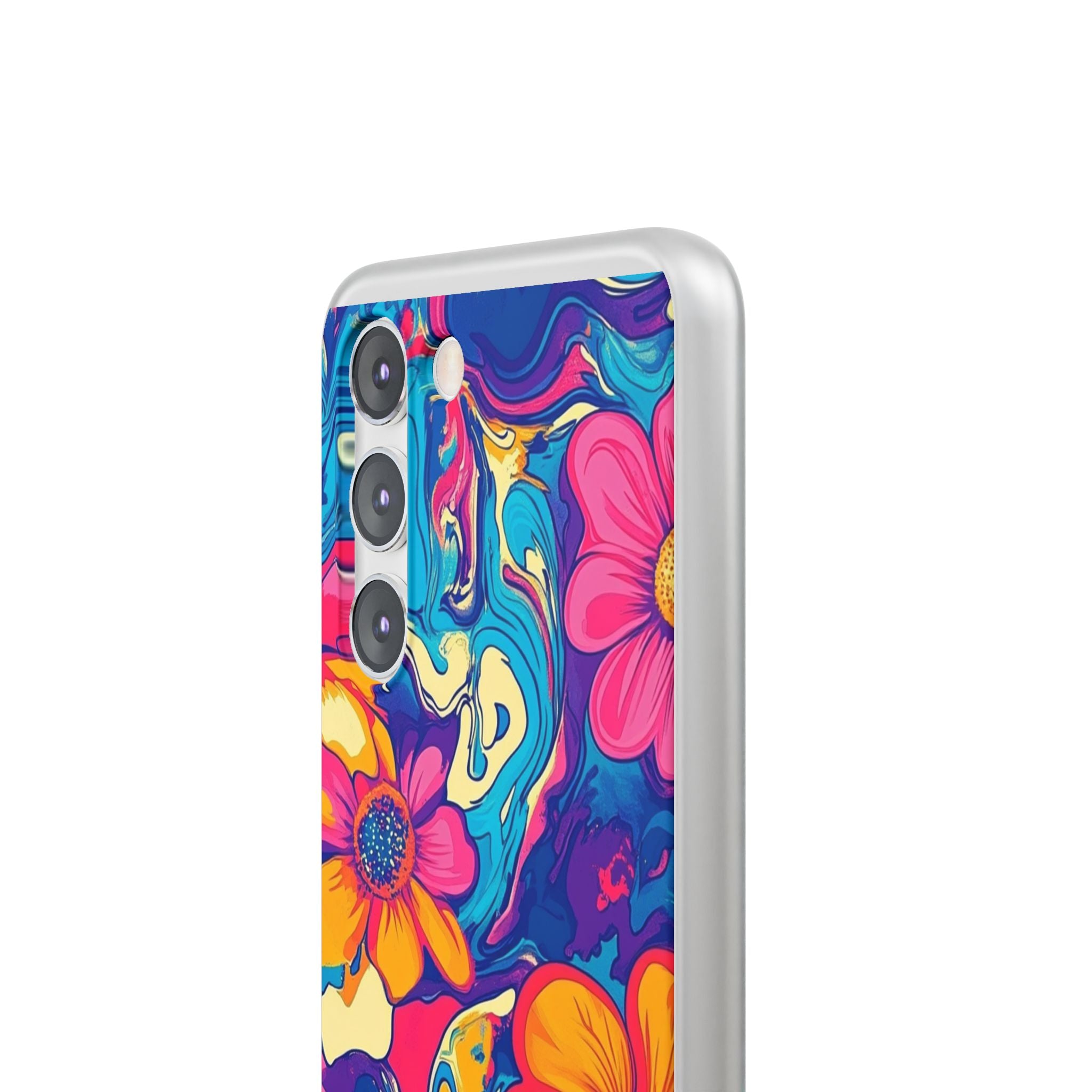 Vibrant Psychedelic Floral Flexi Case, Artsulli - Art is Long, Life is Short, Phone Case, , , , , , ,