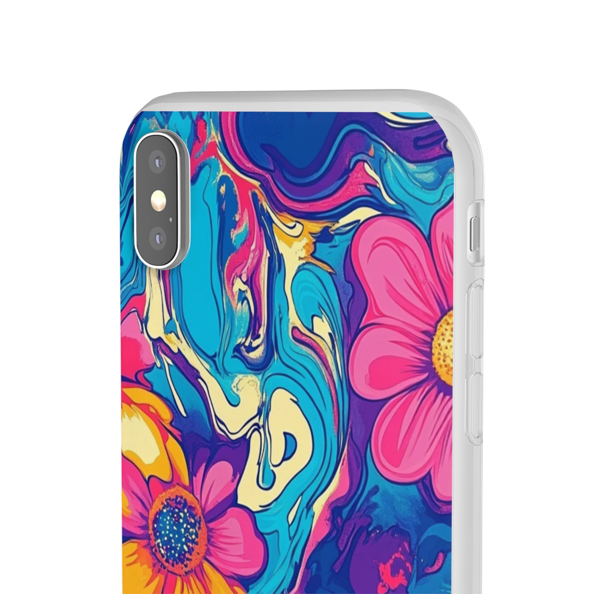 Vibrant Psychedelic Floral Flexi Case, Artsulli - Art is Long, Life is Short, Phone Case, , , , , , ,