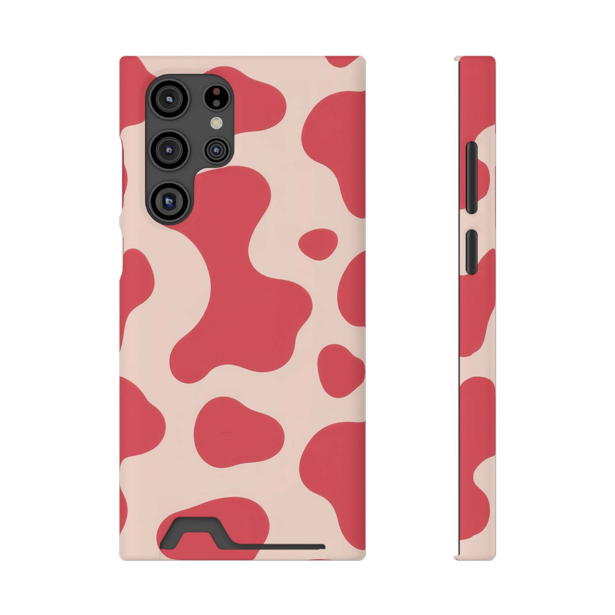 Red Jungle Cow Phone Case With Card Holder, Artsulli - Art is Long, Life is Short, Phone Case, Size, Samsung Galaxy S22 Ultra, Surface, Matte, Shape, Without gift packaging, 20673424388268005619