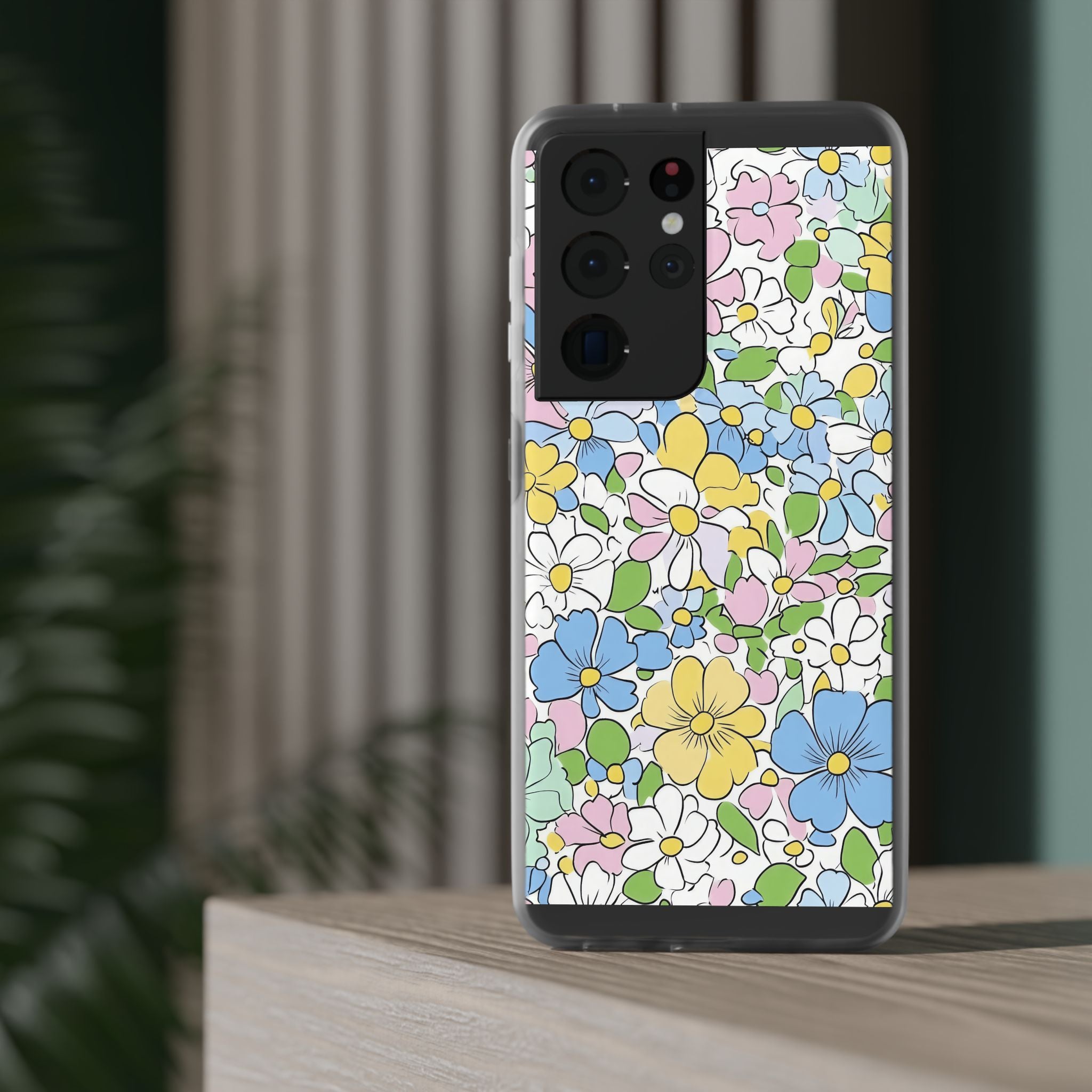 Colorful Floral Clear Flexi Case, Artsulli - Art is Long, Life is Short, Phone Case, , , , , , ,